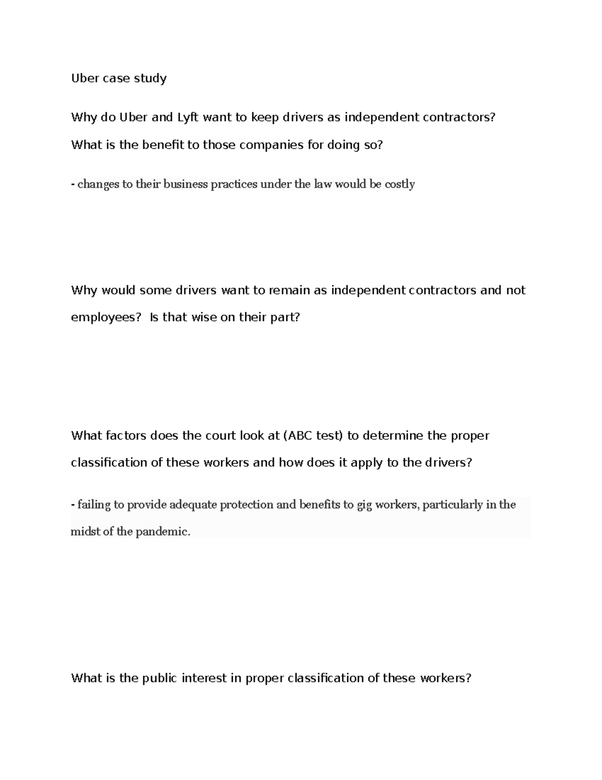 Ubercase study DB - Grade: A - Uber case study Why do Uber and Lyft ...