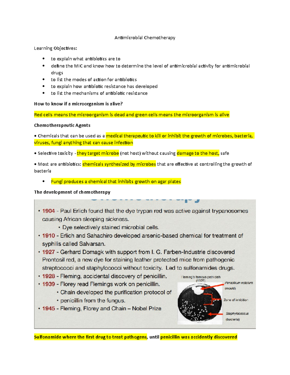 General Micrbiology- Lecture 1. - Antimicrobial Chemotherapy Learning ...