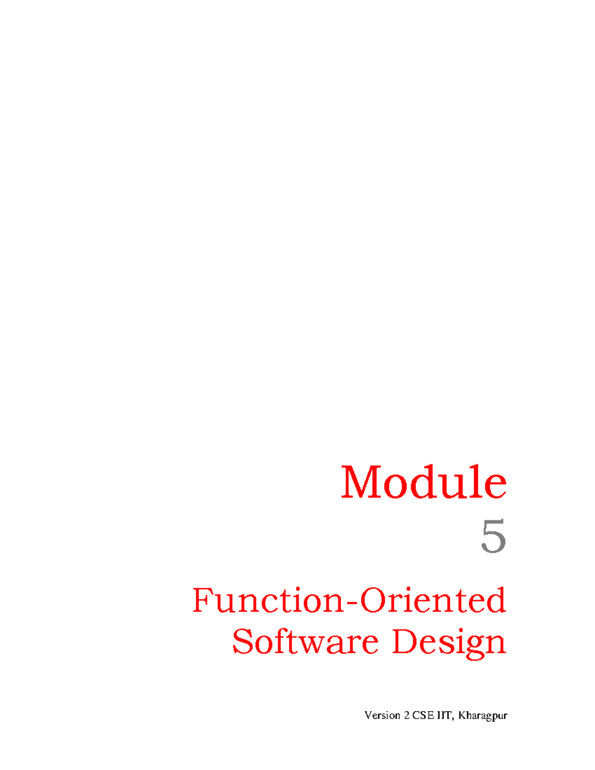 M05L10 - Lecture Notes 5 - Module 5 Function-Oriented Software Design ...