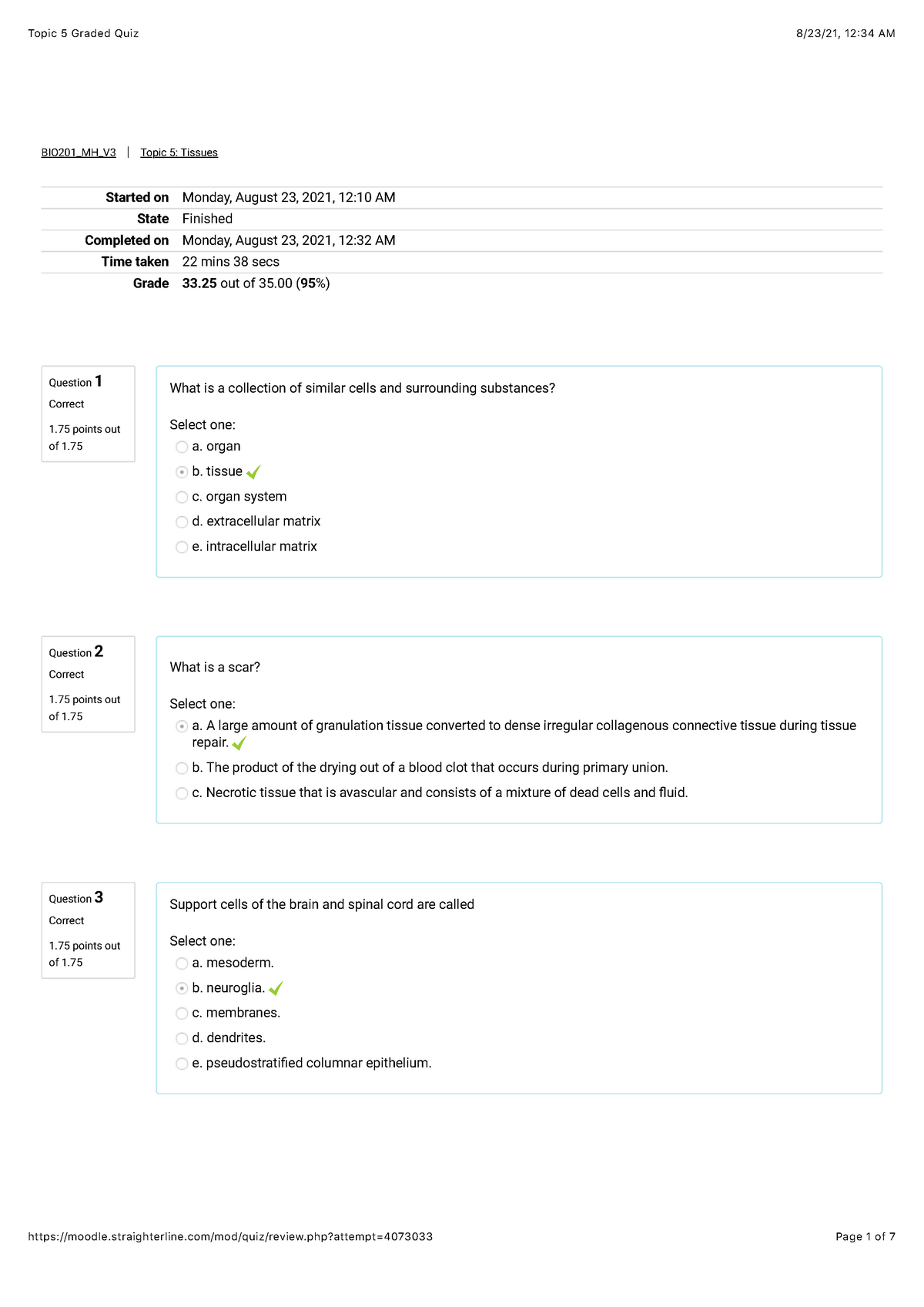 A&P2 Topic 5 Graded Quiz - BIO 425 - BMCC - Studocu