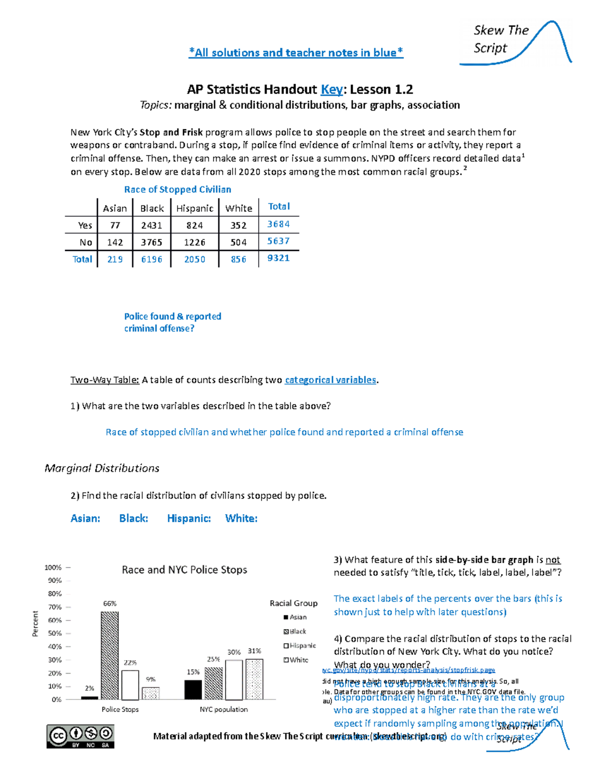 1.2.STS - The Same As Ap Stats 1.2 Guided Notes. BELONGS TO SKEW THE ...