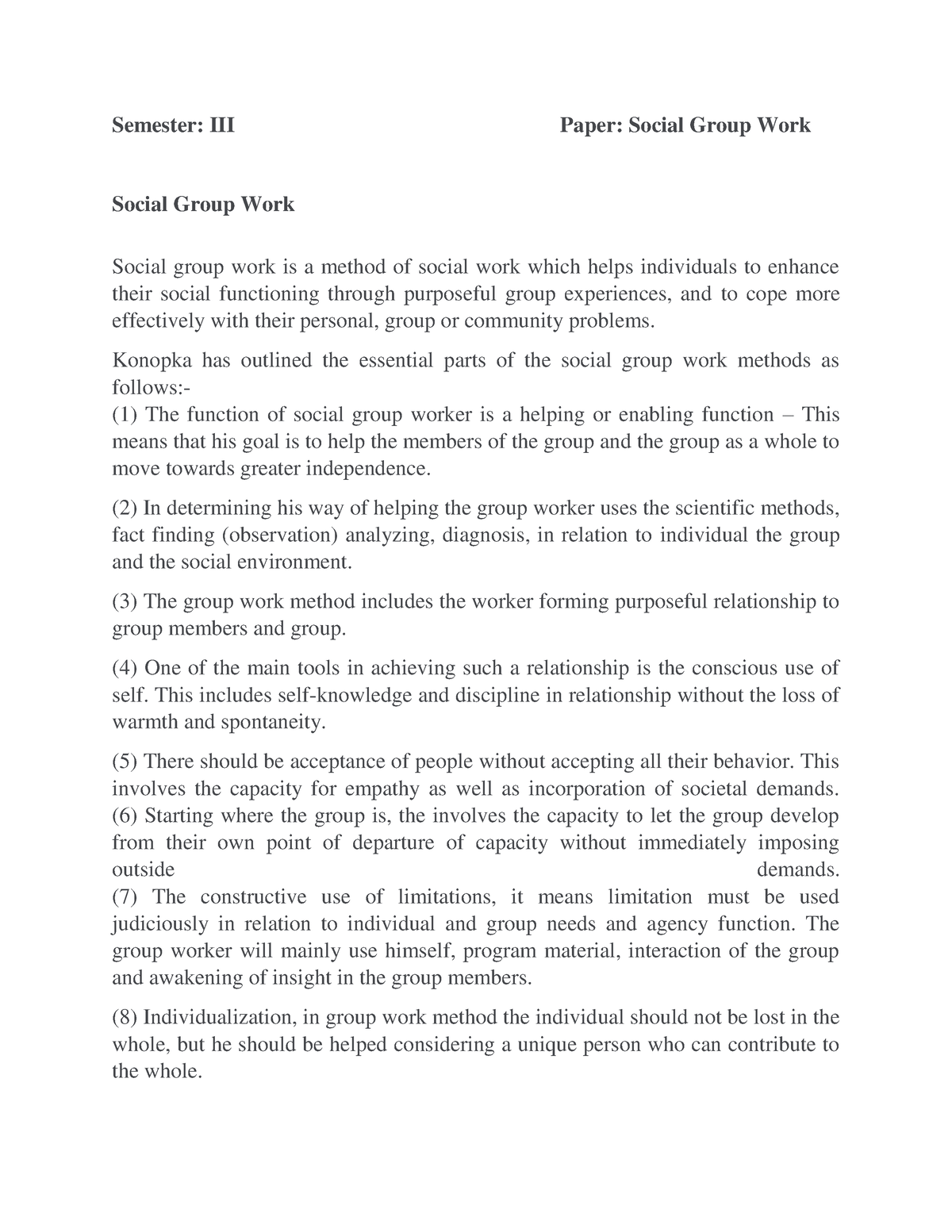 social group case study