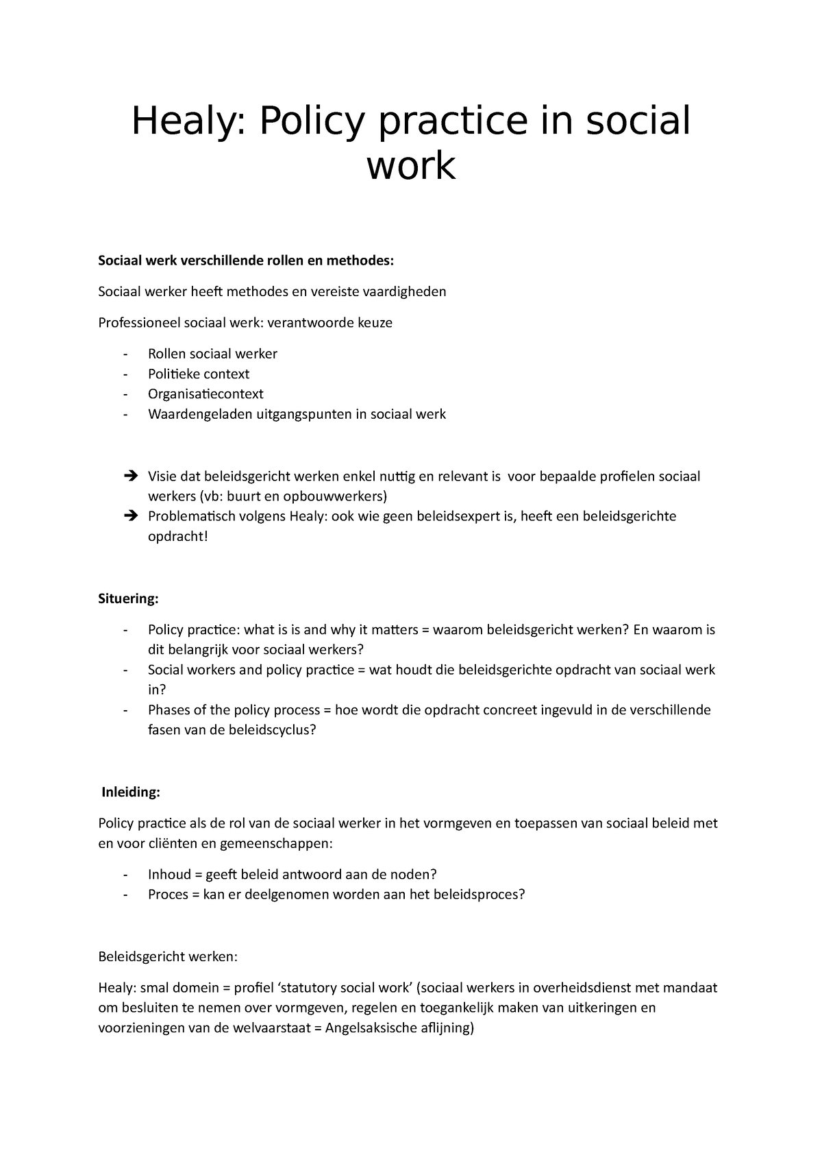 healy-politiek-healy-policy-practice-in-social-work-sociaal-werk