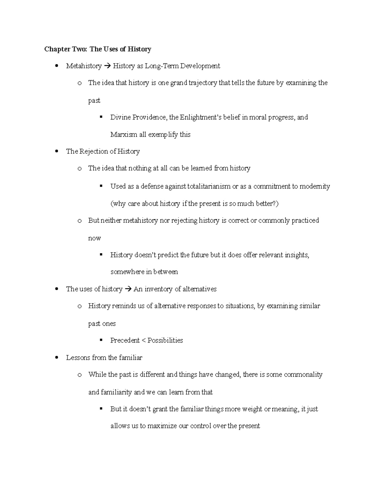 HIS 501 1 - Lecture Notes Week 1 Part 2 - Chapter Two: The Uses Of ...