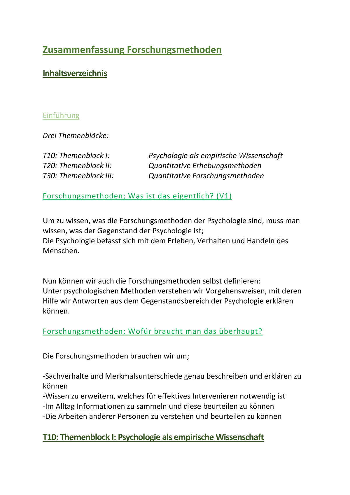 Forschungsmethoden Zusammenfassung - Zusammenfassung Forschungsmethoden ...