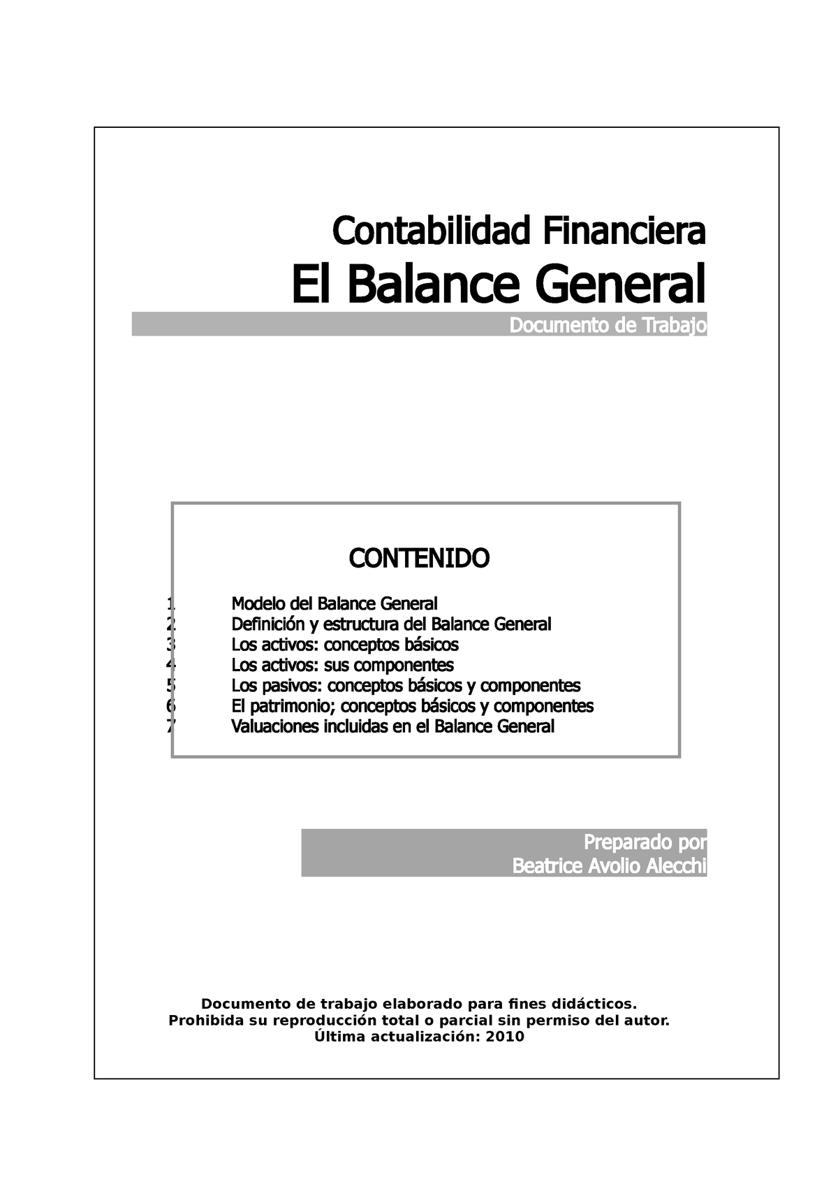 Copia De El Balance General Contabilidad Financiera El Balance