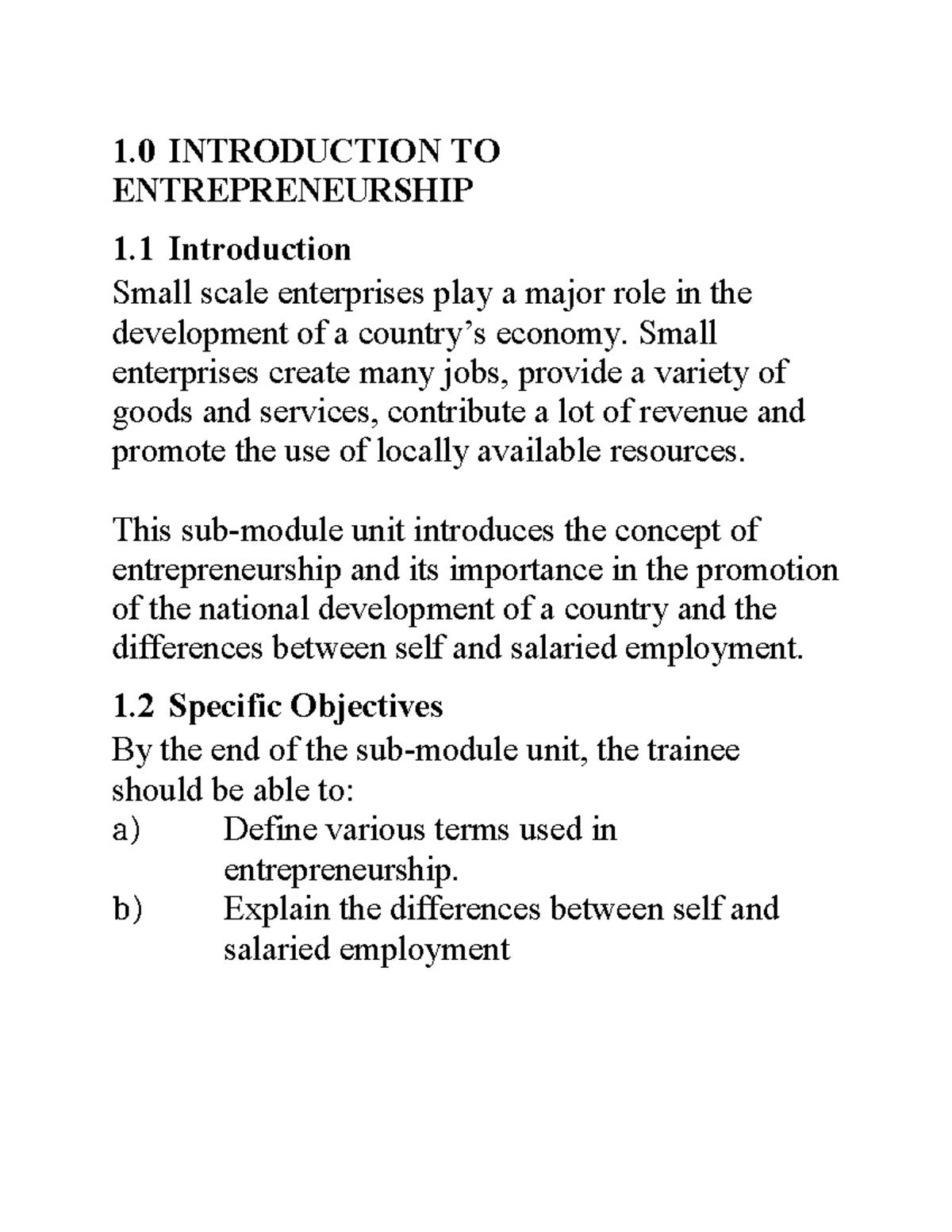 1. Introduction TO Entrepreneurship - 1 INTRODUCTION TO ...