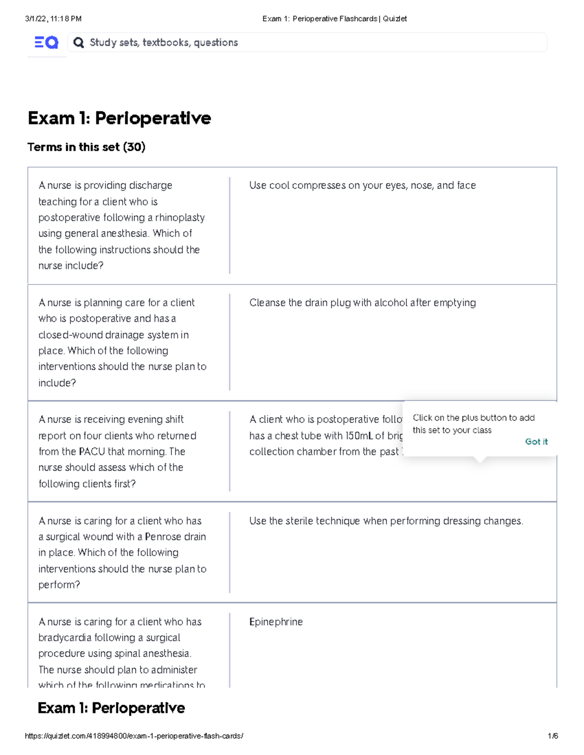 Exam 1 Perioperative Flashcards Quizlet - Free Trial Profi Exam 1 ...