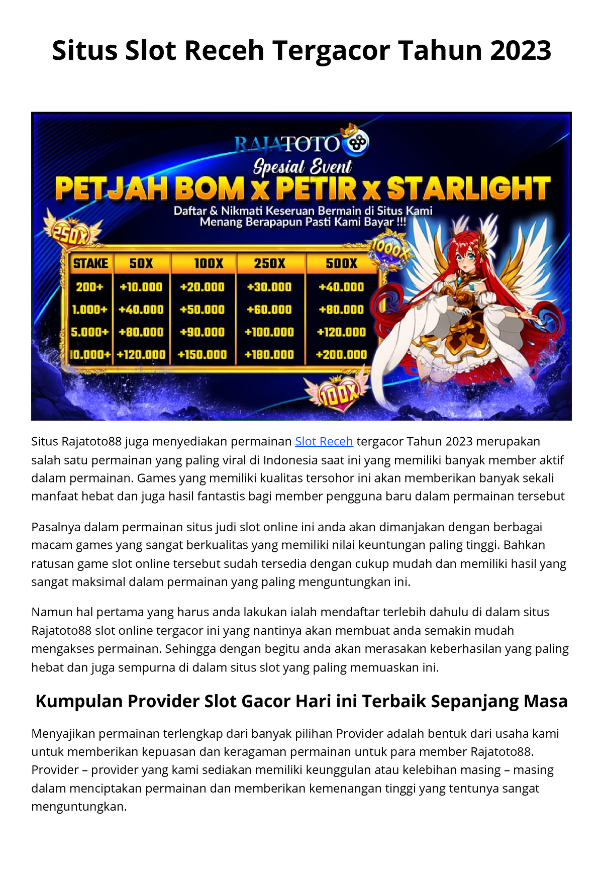 Situs Slot Online Tergacor Tahun 2023 - Situs Slot Receh Tergacor Tahun 2023 Situs Rajatoto88 ...