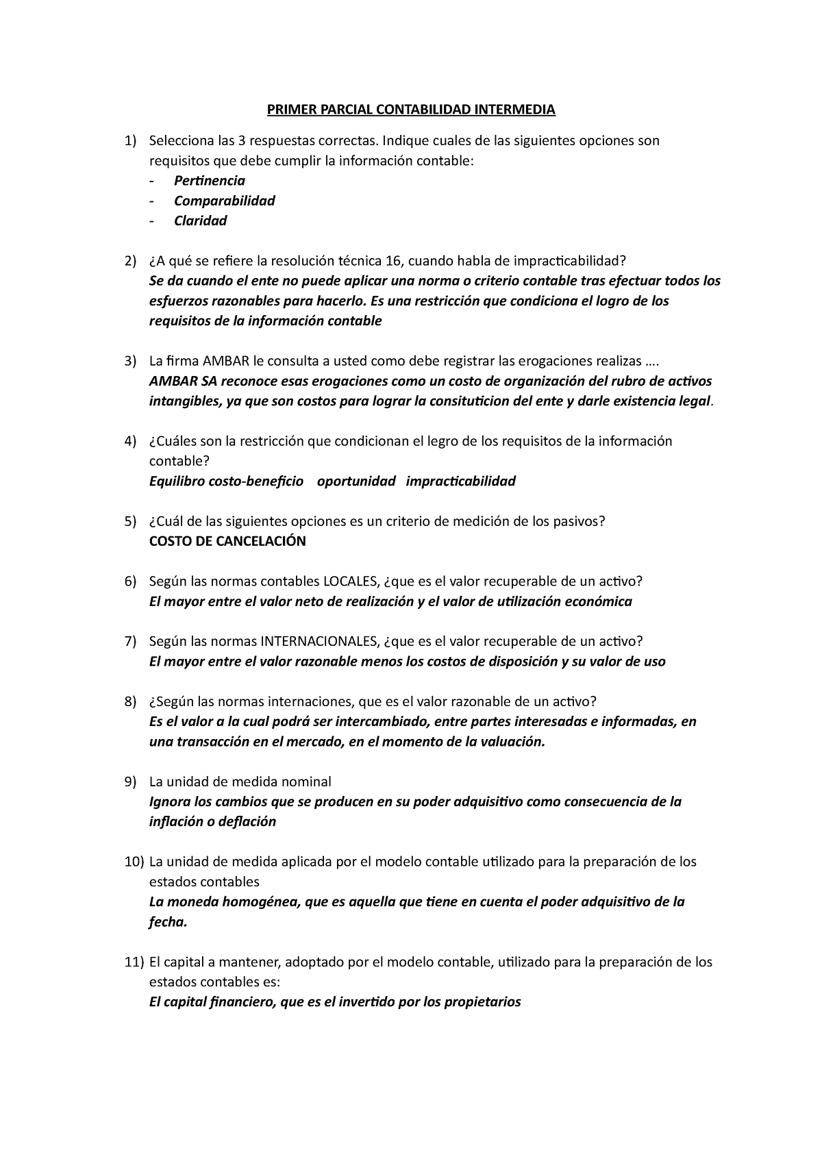 Primer Parcial Contabilidad Intermedia Primer Parcial Contabilidad Intermedia Selecciona Las 3 7812