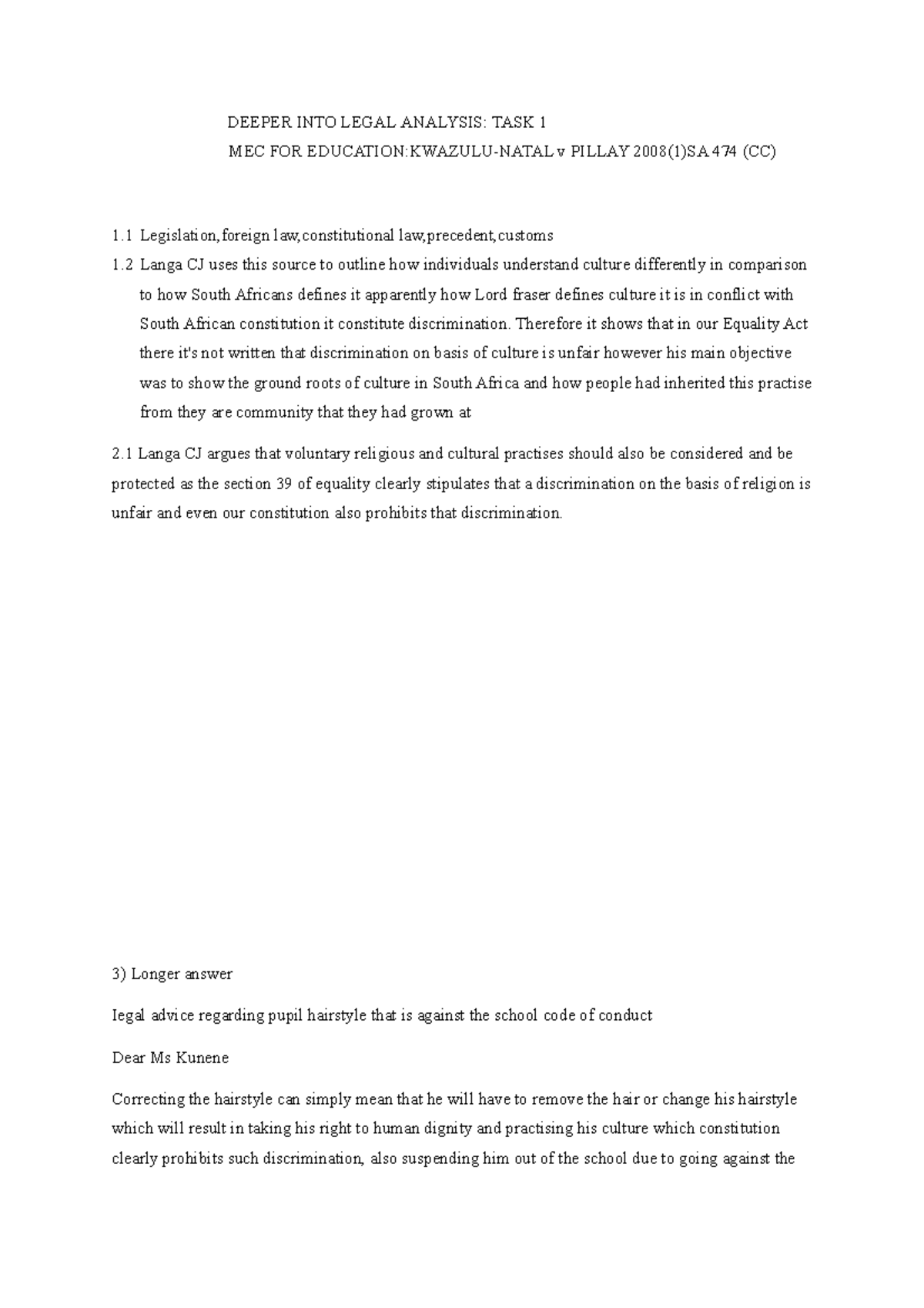 Itumeleng dichaba(deeper legal analysis) edited - DEEPER INTO LEGAL ...