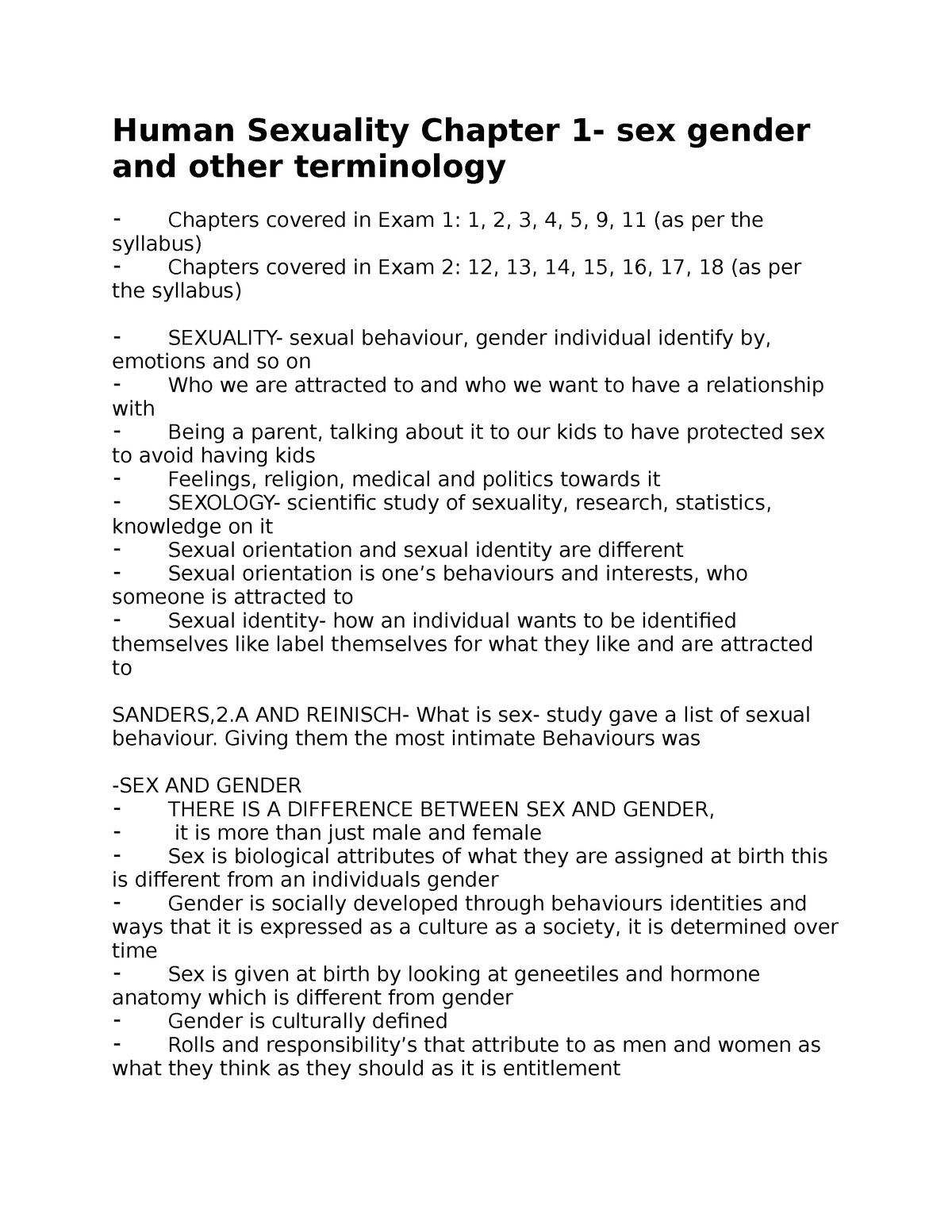 Human Sexuality Chapter 1 Psyc 3p28 Human Sexuality Chapter 1 Sex Gender And Other 