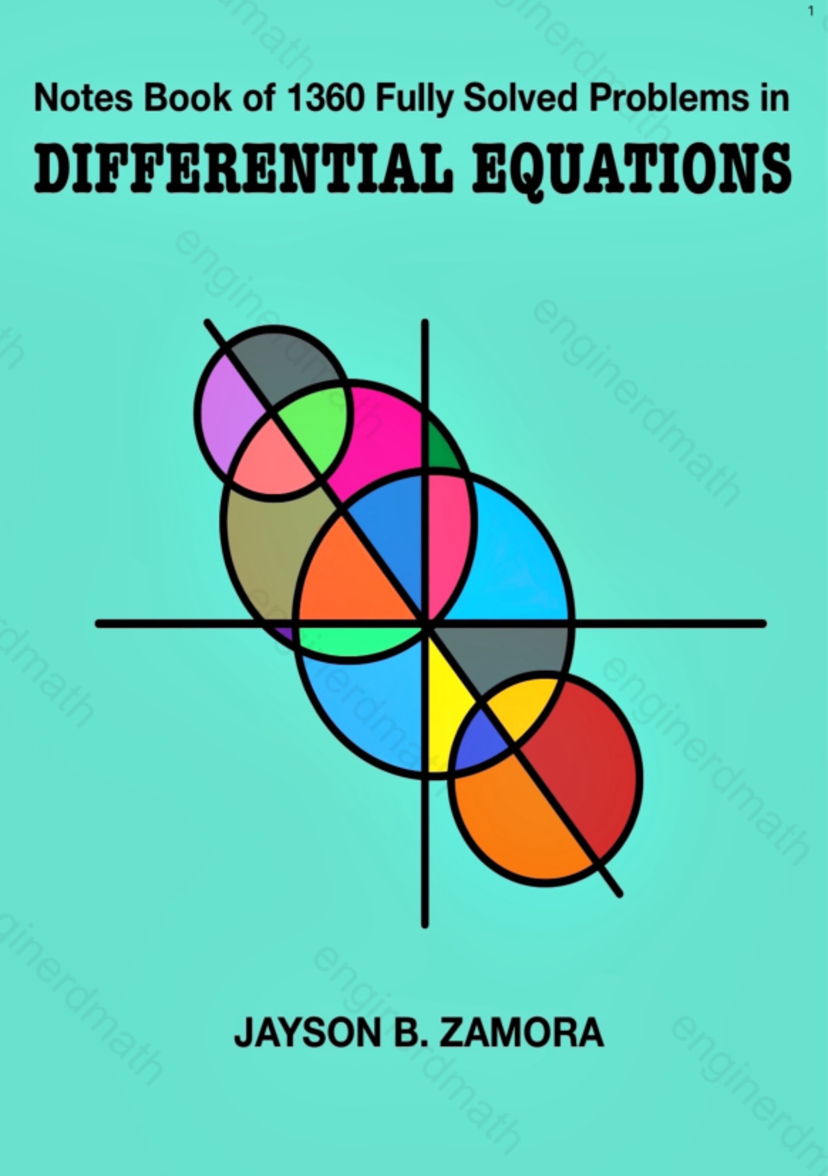 Differential Equation 1 Notes Book Of 1360 Fully Solved Problems In