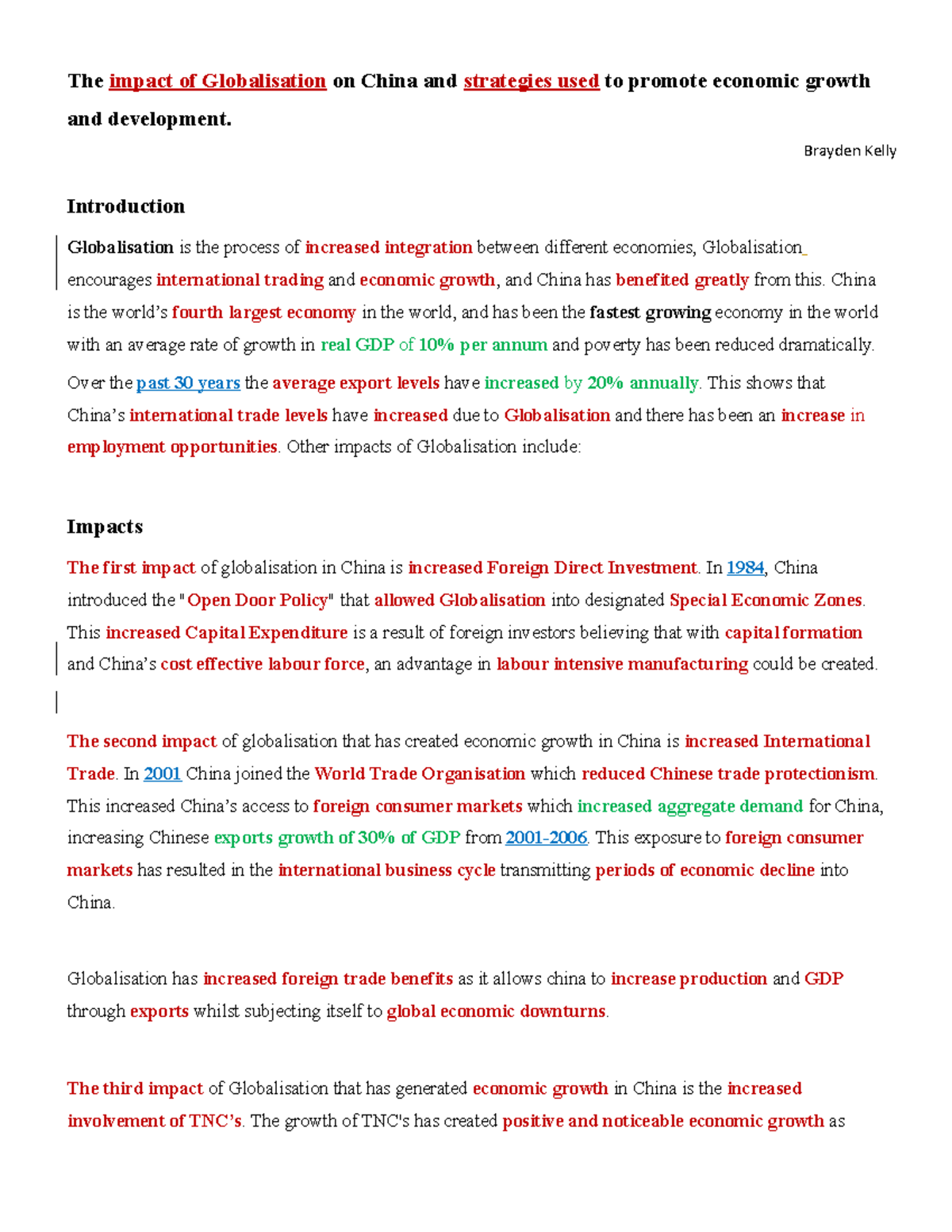 Lecture 3 Part 2 - The impact of Globalisation on China and strategies ...