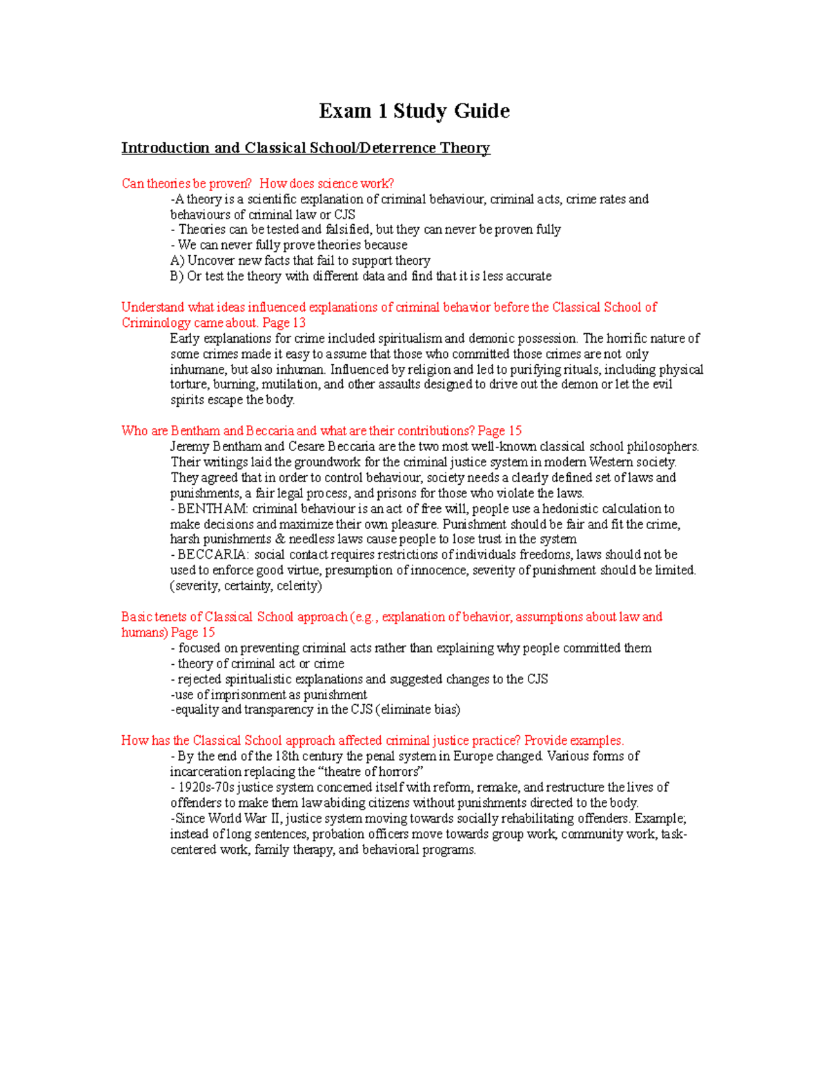 Midterm 2019, questions and answers - Exam 1 Study Guide Introduction ...