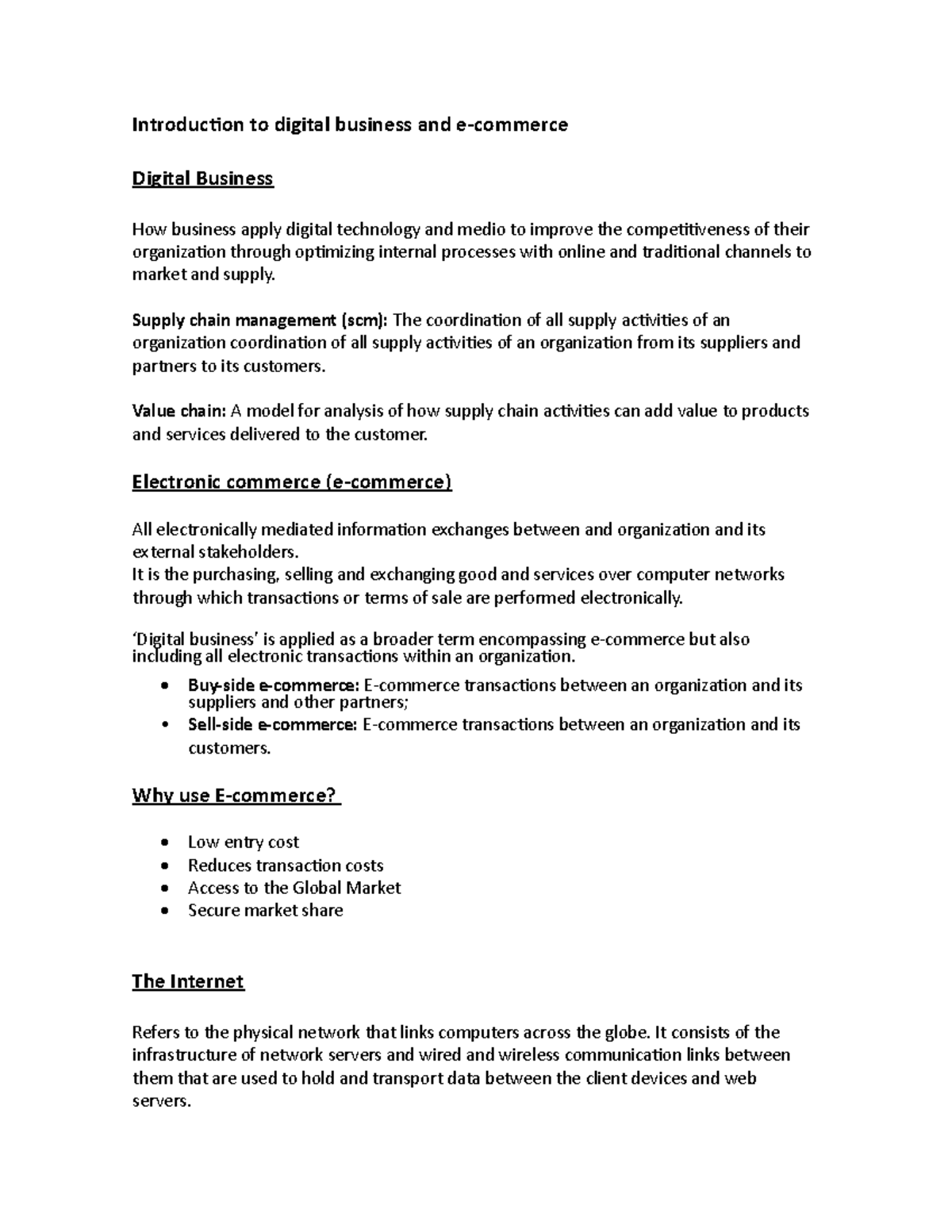 Module 1 (apuntes) - Introduction to digital business and e-commerce ...