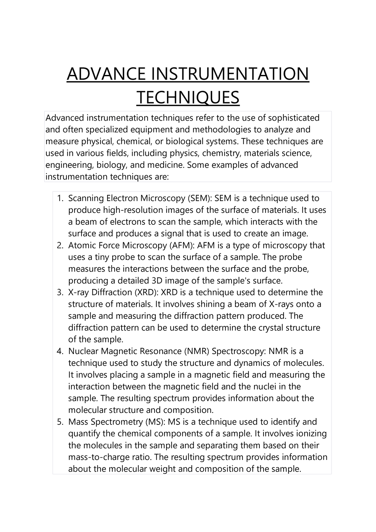 instrumentation dissertation topics