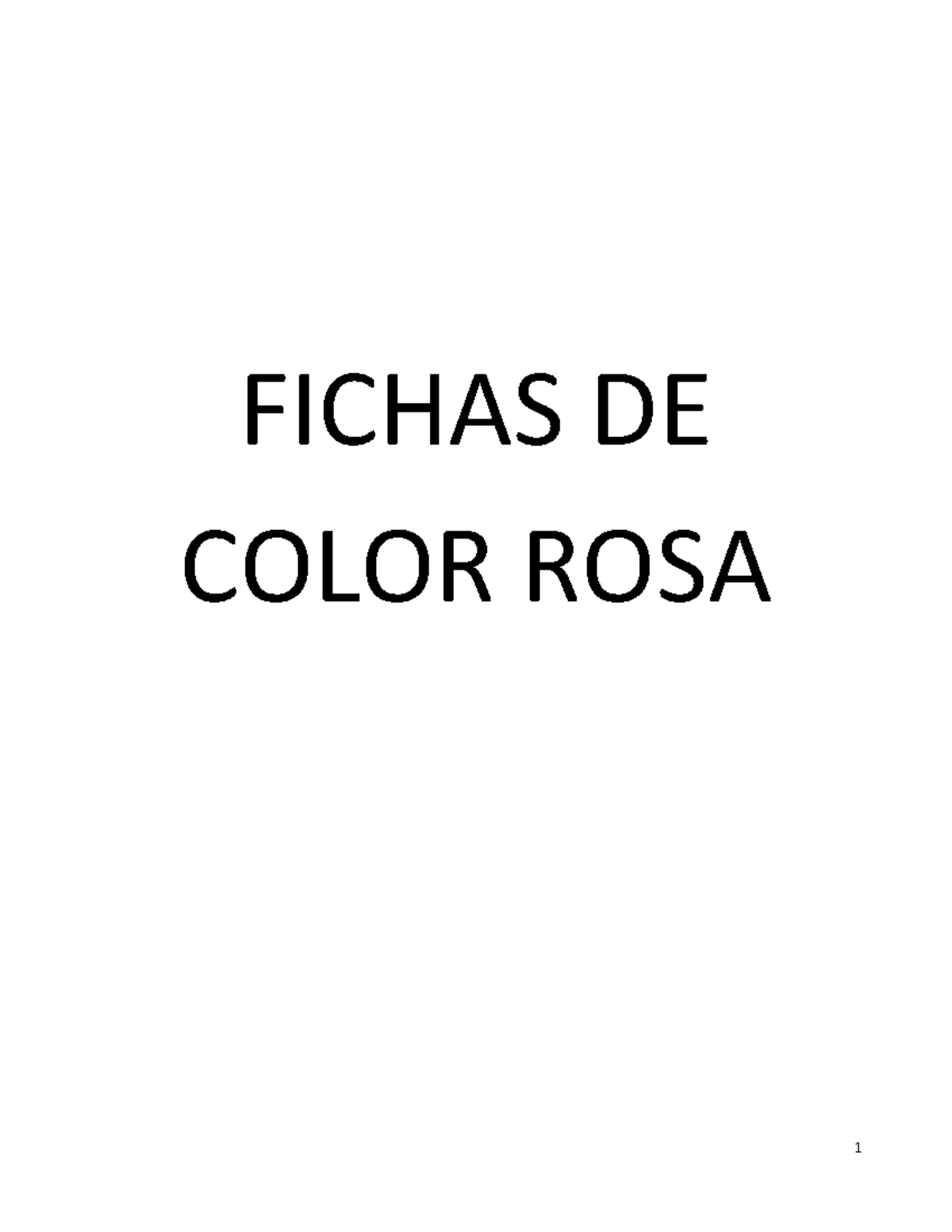 Fichas Colores - FICHAS DE COLOR ROSA JUEGO DE LOS NOMBRES Ficha núm. 1 ...