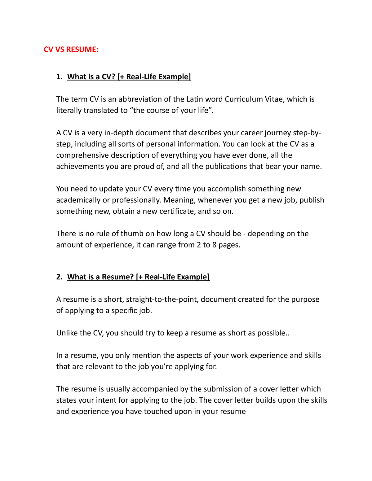 cv-vs-resume-comparison-in-rws-cv-vs-resume-1-what-is-a-cv-real