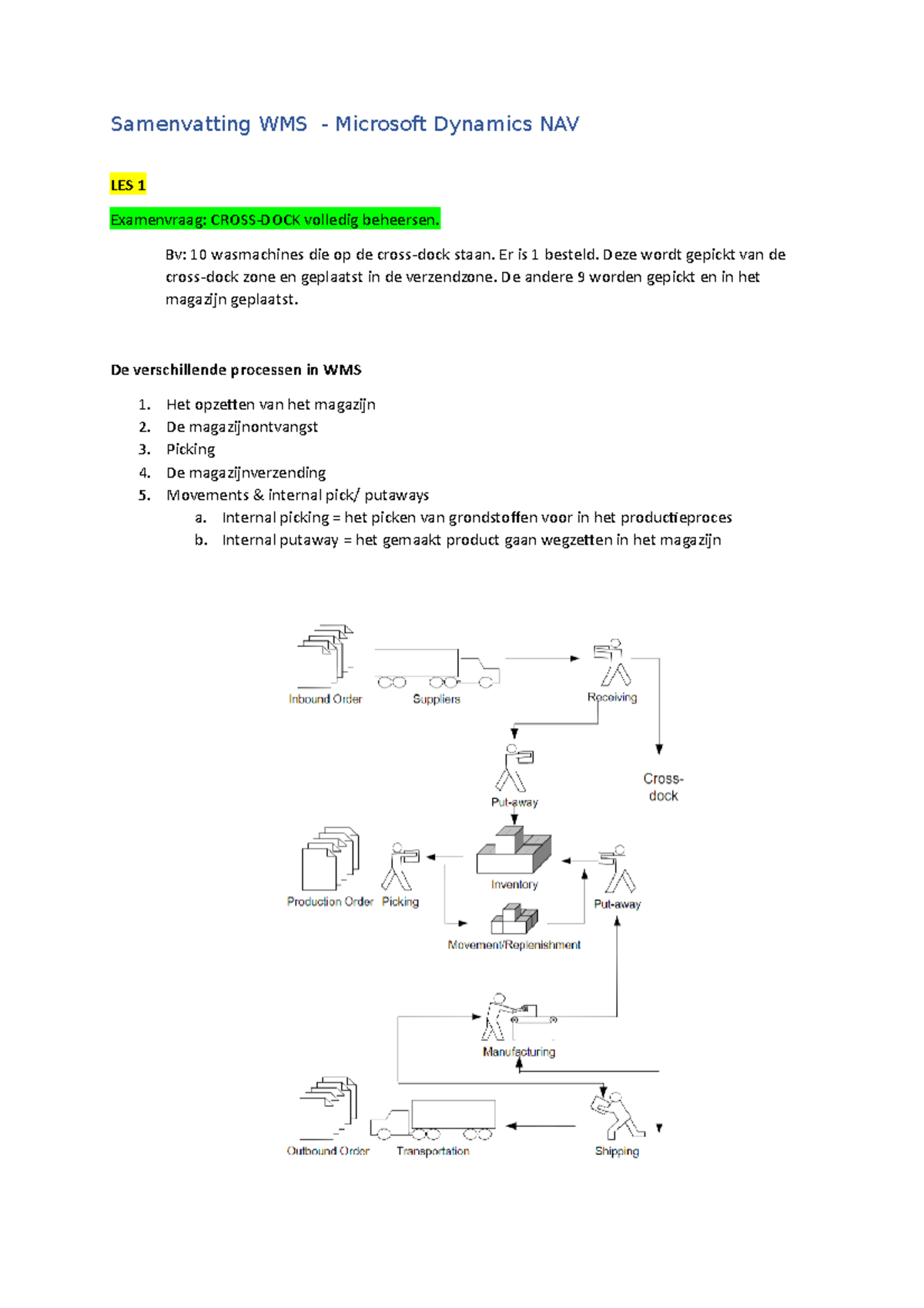 Samenvatting WMS Praktijk - Samenvatting WMS - Microsoft Dynamics NAV ...
