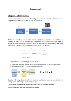 NDC langage écrit - ASPECTS DU DEV TYPIQUE DU LANGAGE ÉCRIT LAFONTAINE ...