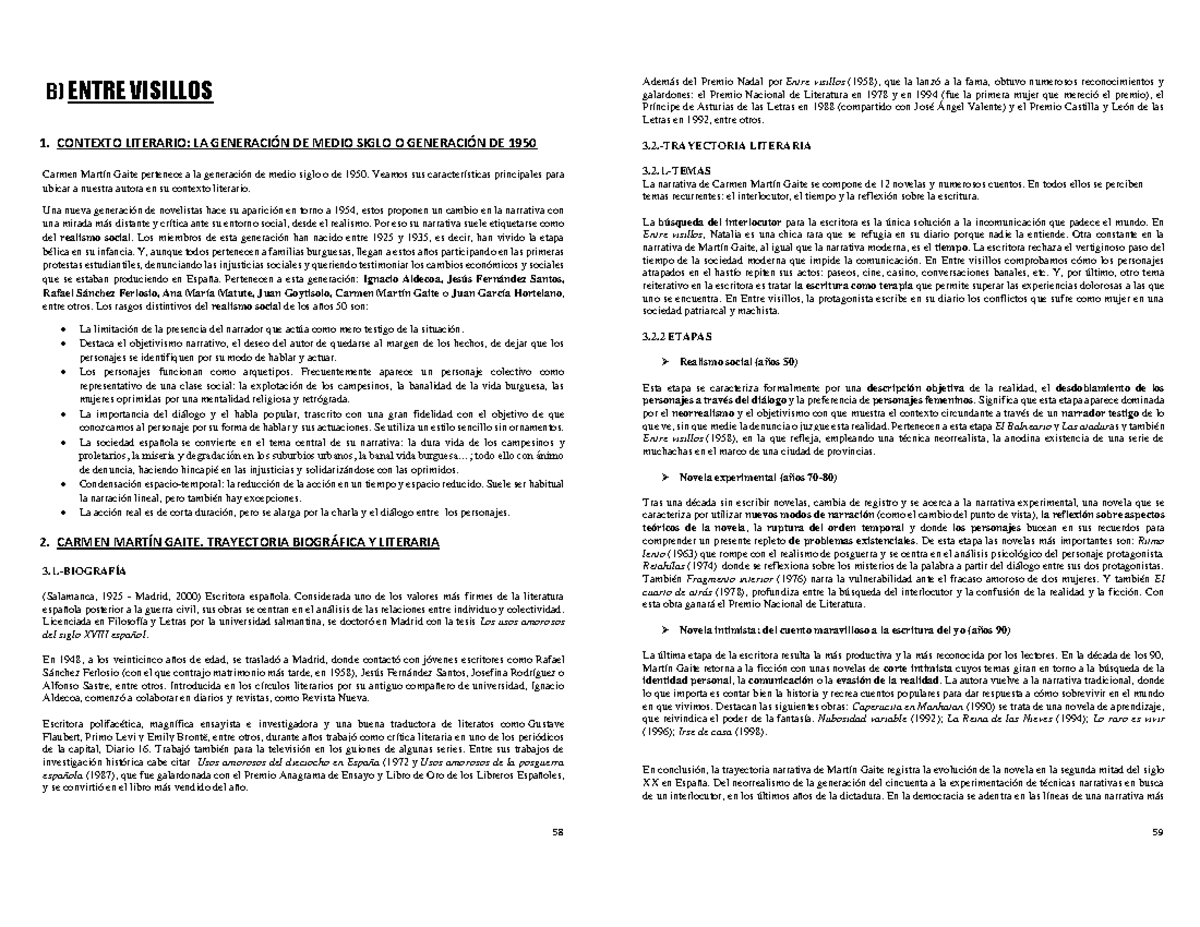 Entre Visillos CASTELLANO LITERATURA 2N BACH - B) ENTRE VISILLOS 1