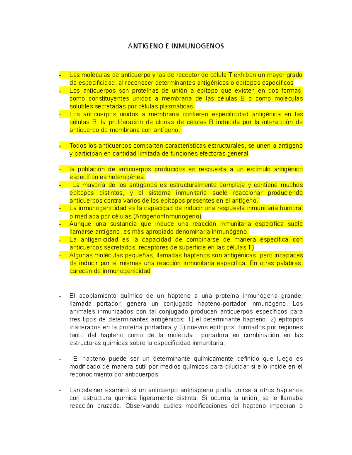 Antigeno E Inmunogenos apunte de clase muy resumido :) - ANTIGENO E ...