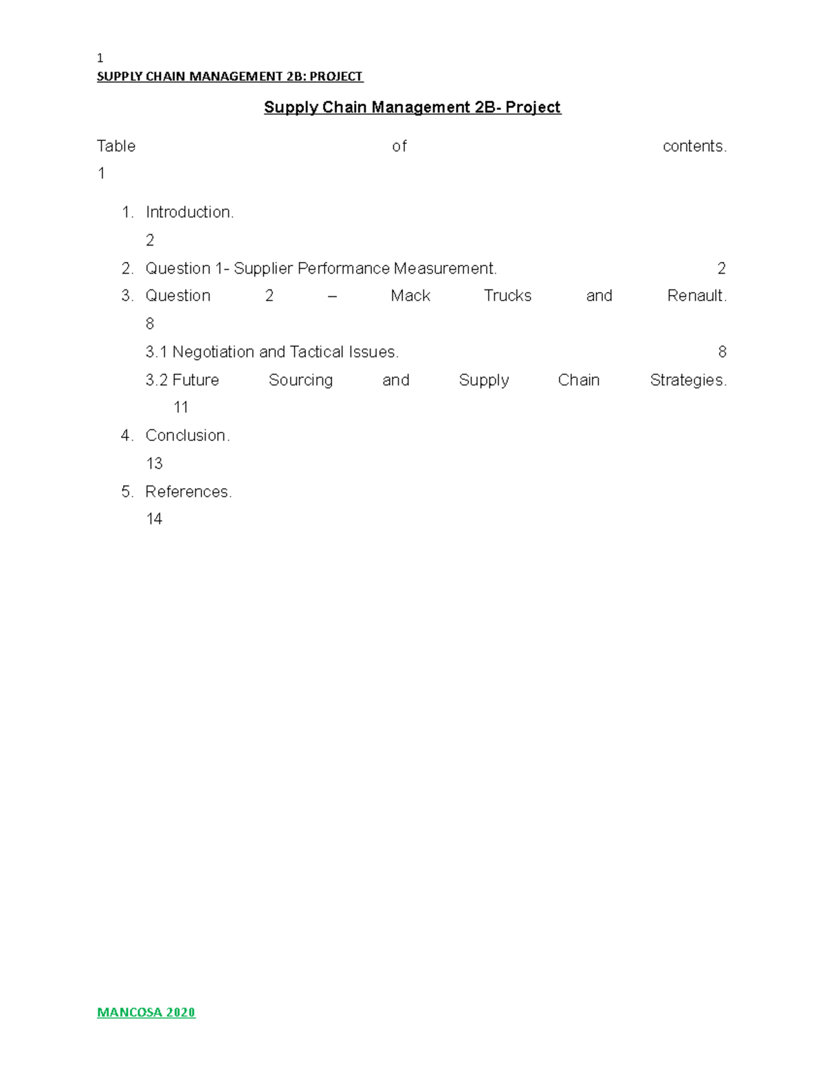 SCMH logistics and transport management Project - SUPPLY CHAIN ...