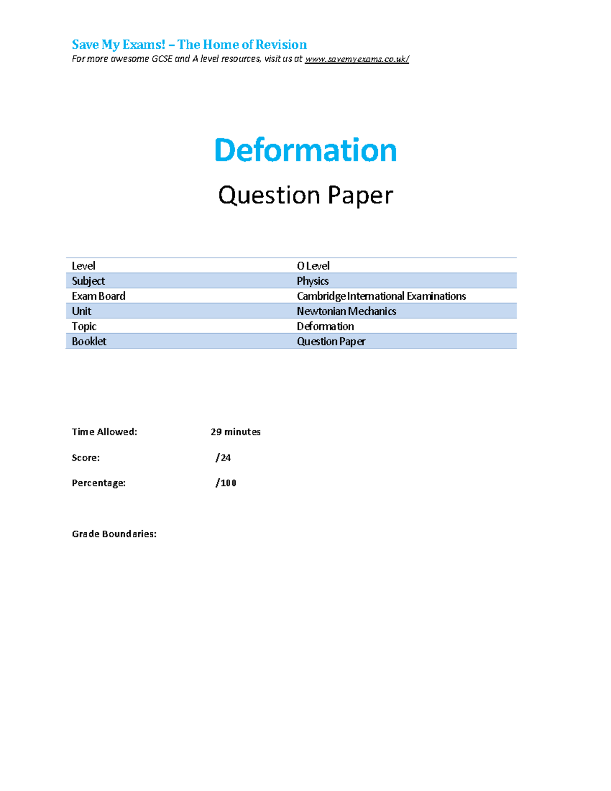 6-deformation-newtonian Mechanics-cie Olevel Physics - Save My Exams ...