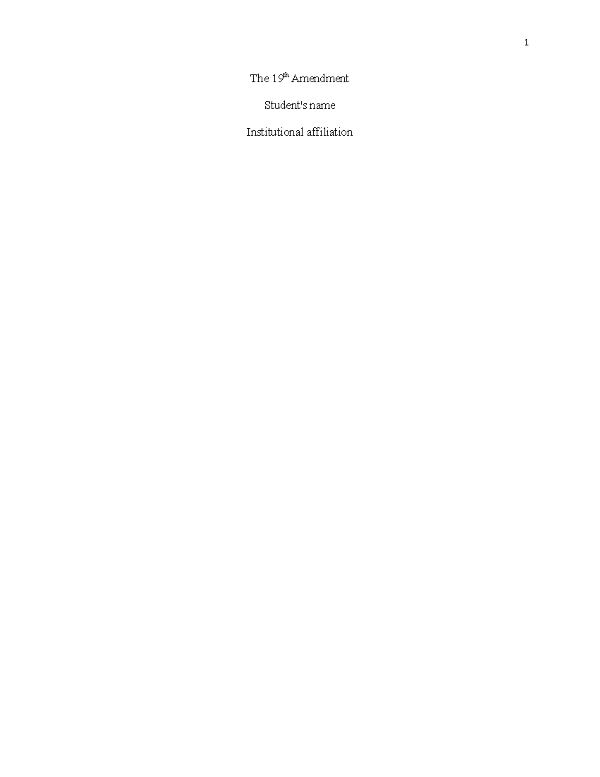 Description of 19th ammendment - Grade: A - The 19th Amendment Student ...