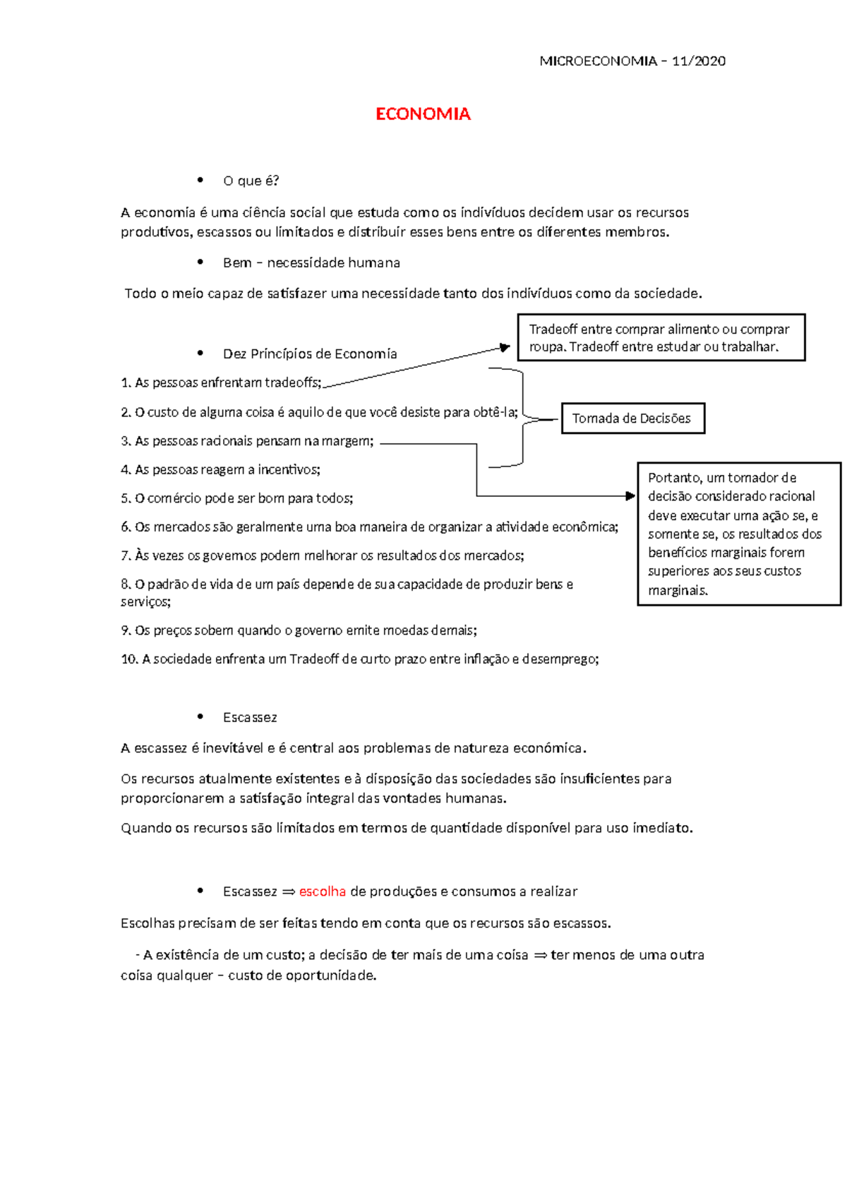 Economia Resumos - ECONOMIA O que é? A economia é uma ciência social ...