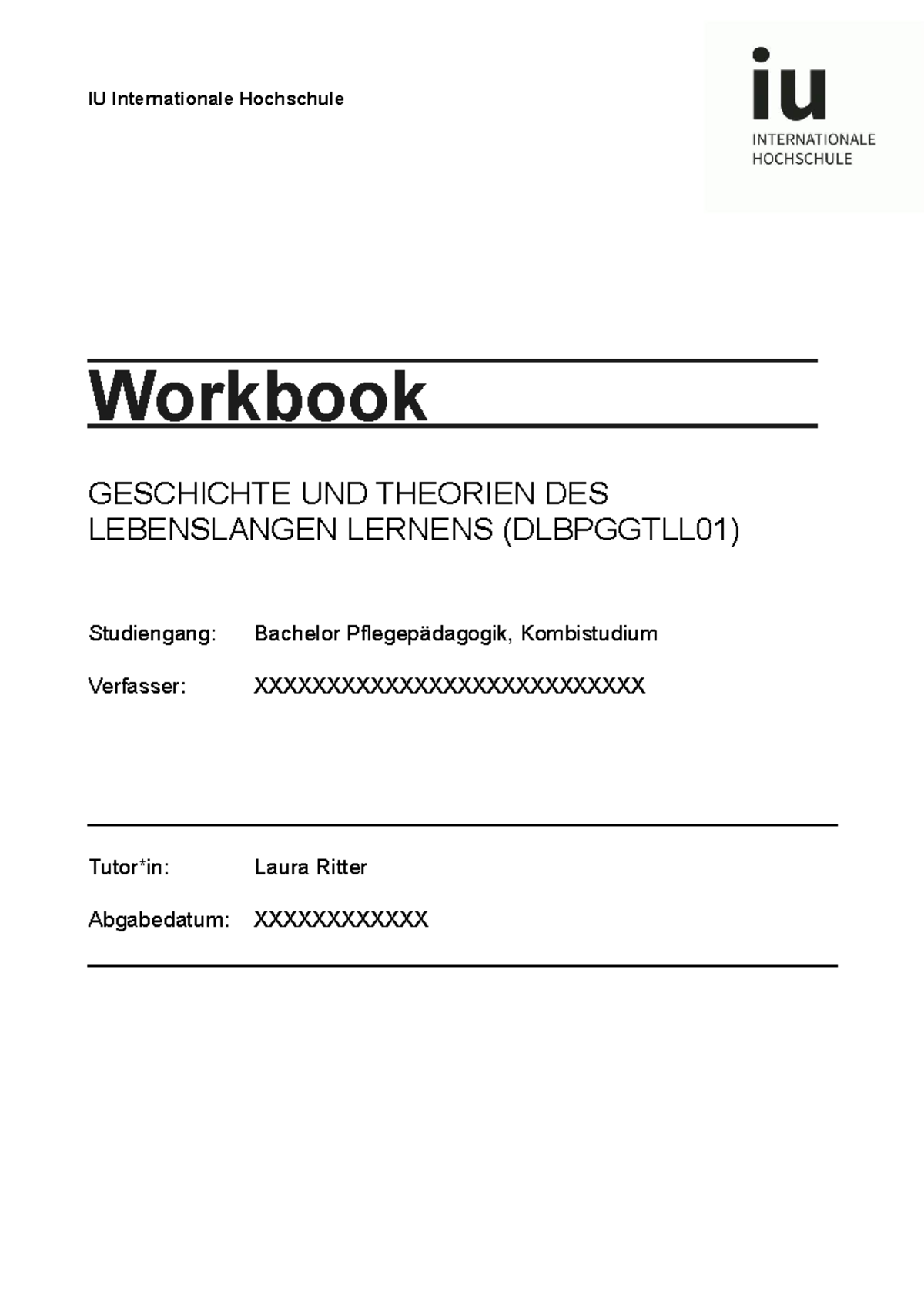 Workbook 2021/2022 - IU Internationale Hochschule Workbook GESCHICHTE ...
