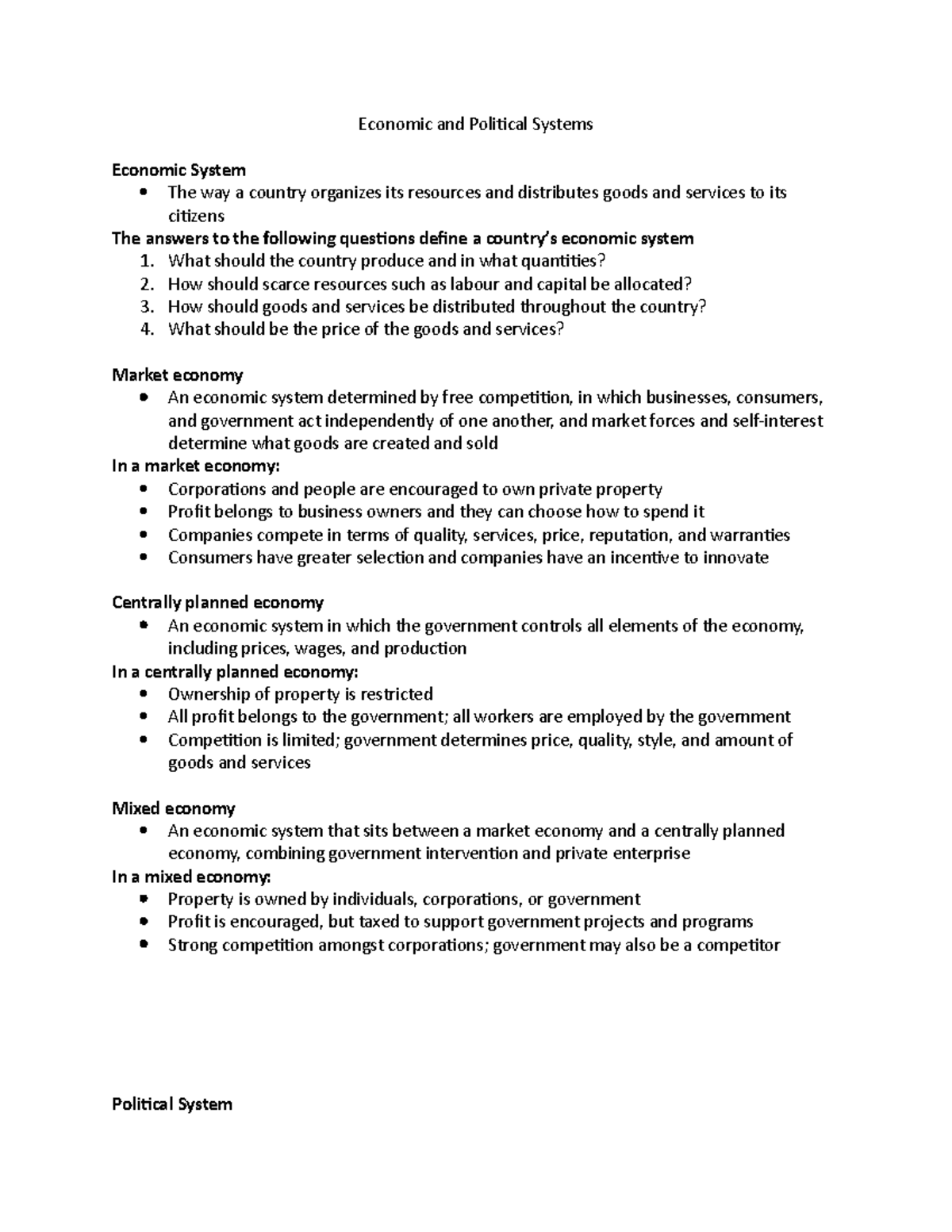 Economic and Political Systems - Economic and Political Systems ...