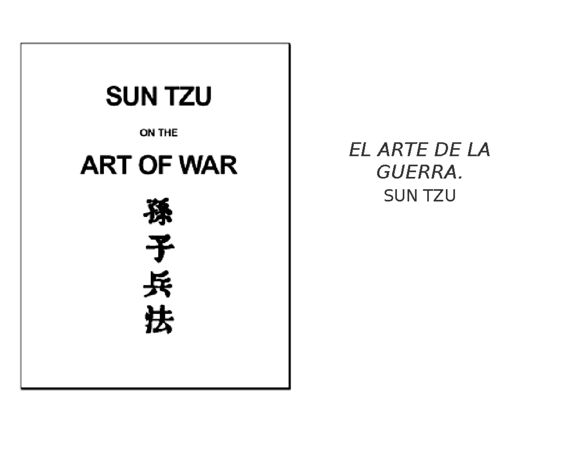 EL ARTE DE LA Guerra - lectura de reflexion y estrategia - EL ARTE DE