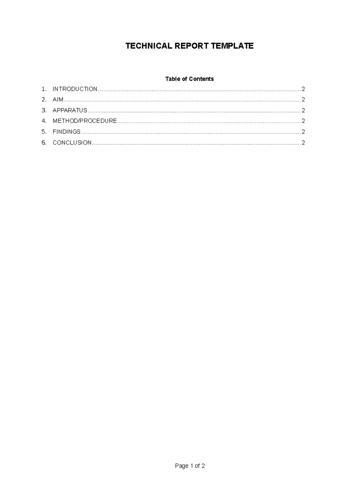 Technical Report Template - TECHNICAL REPORT TEMPLATE - Studocu