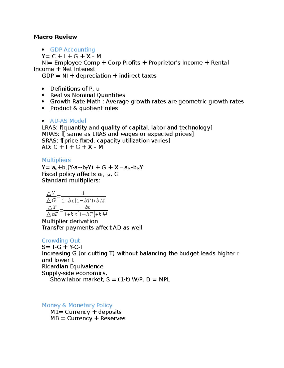 Macro Review Econ101 Economic Principles Studocu