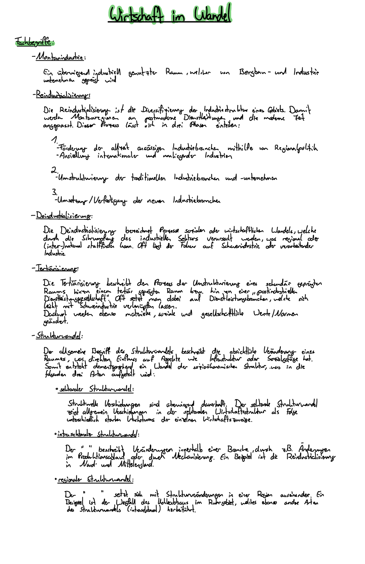 2. Wirtschaftsregionen im Wandel - Wirtschaft im Wandel Fachbegriffe ...