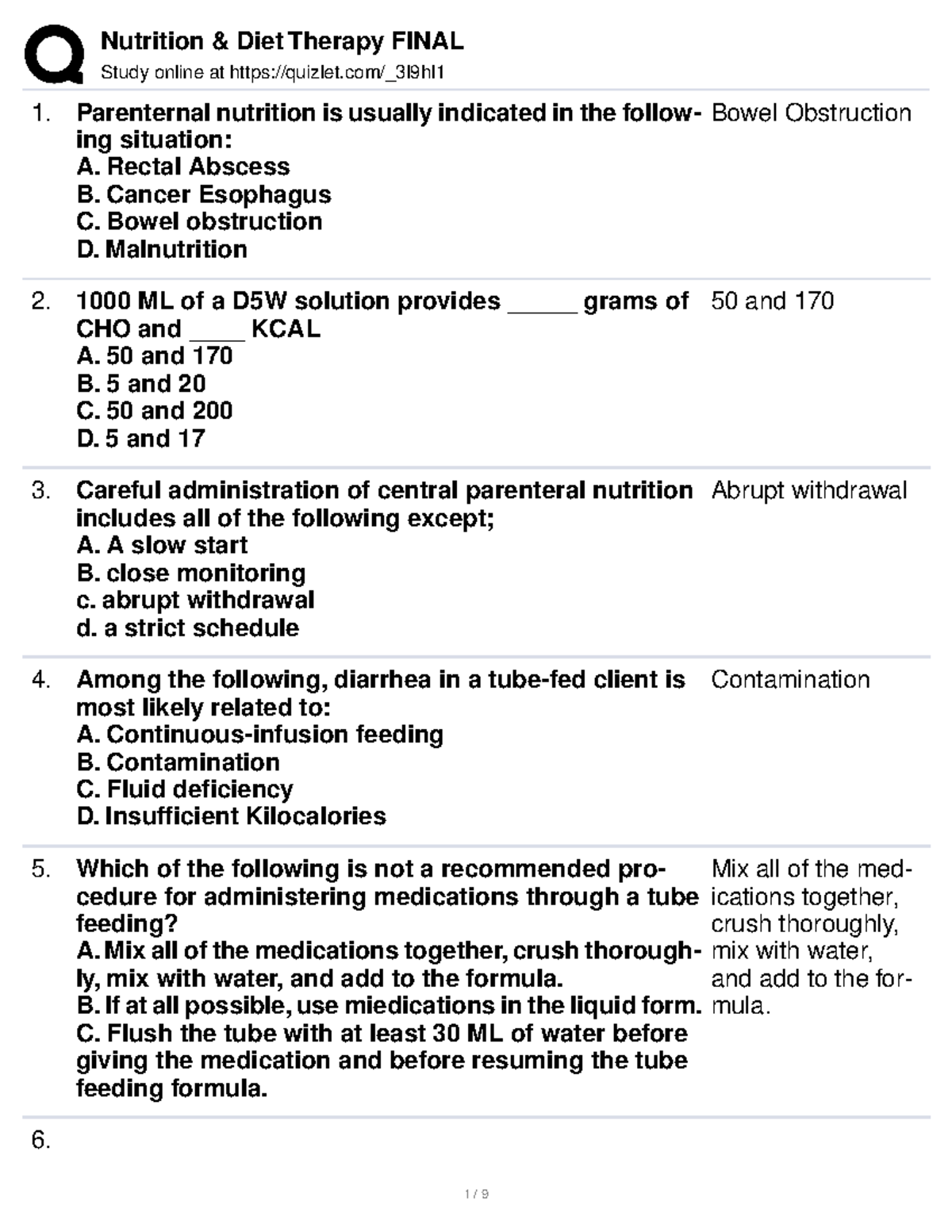 Nutrition Diet Therapy Final - Study Online At Quizlet/_3l9hl ...