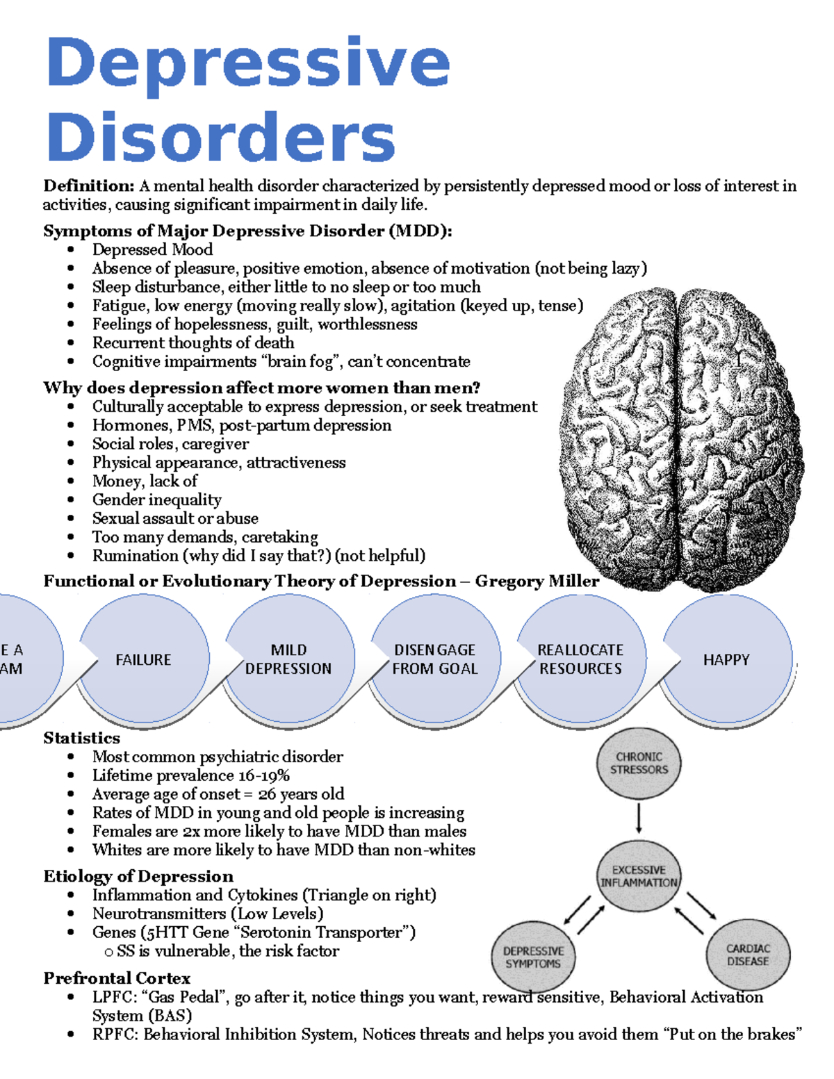 Depressive Disorders Overview - Ve A Eam Depressive Disorders 