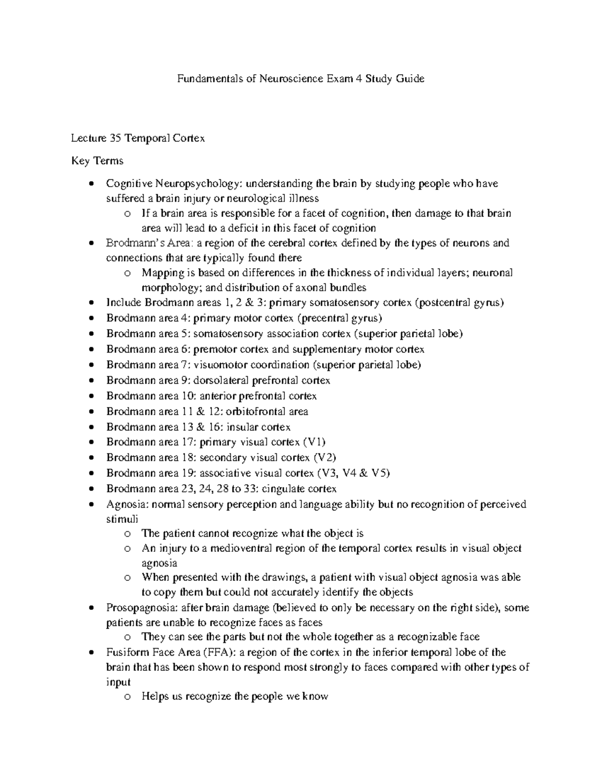 Fundamentals Of Neuroscience: Exam 4 Study Guide - Pros: Discover More ...