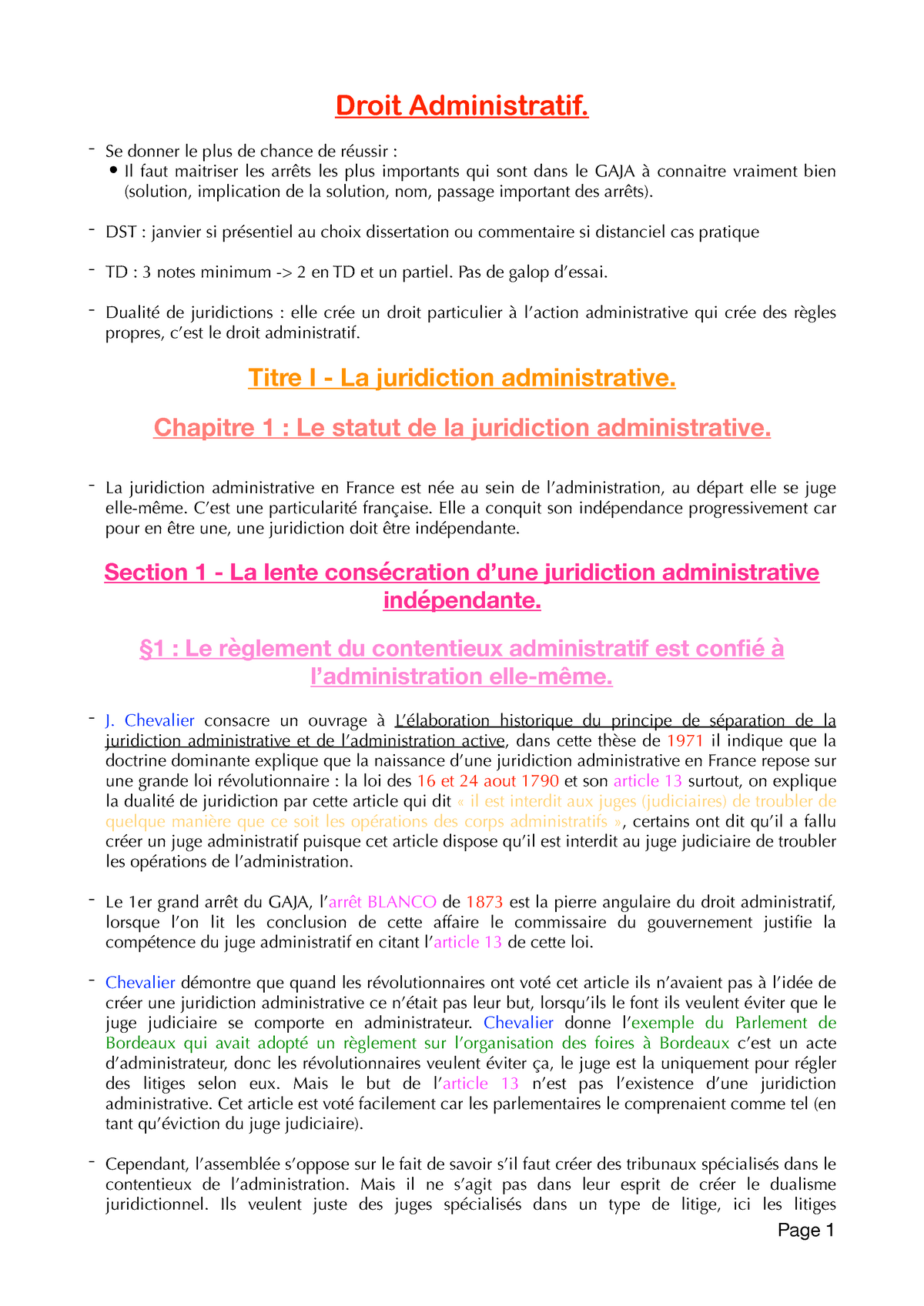 Cours Magistral Droit Administratif Semestre 1 - Droit Administratif ...