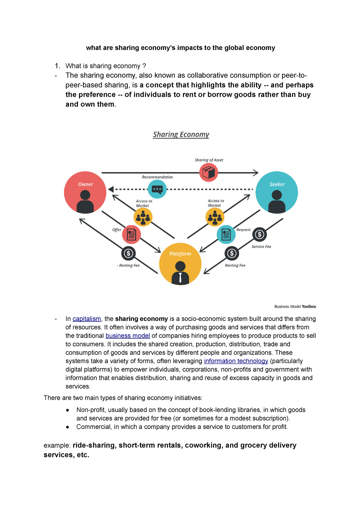 essay sharing economy