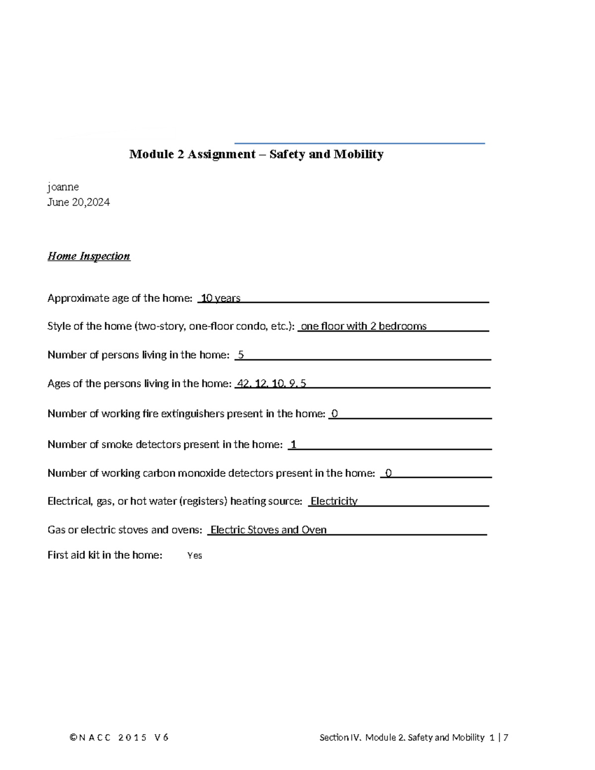 IV-3 Assignment Module 2 Safety Mobility joanne - Module 2 Assignment ...