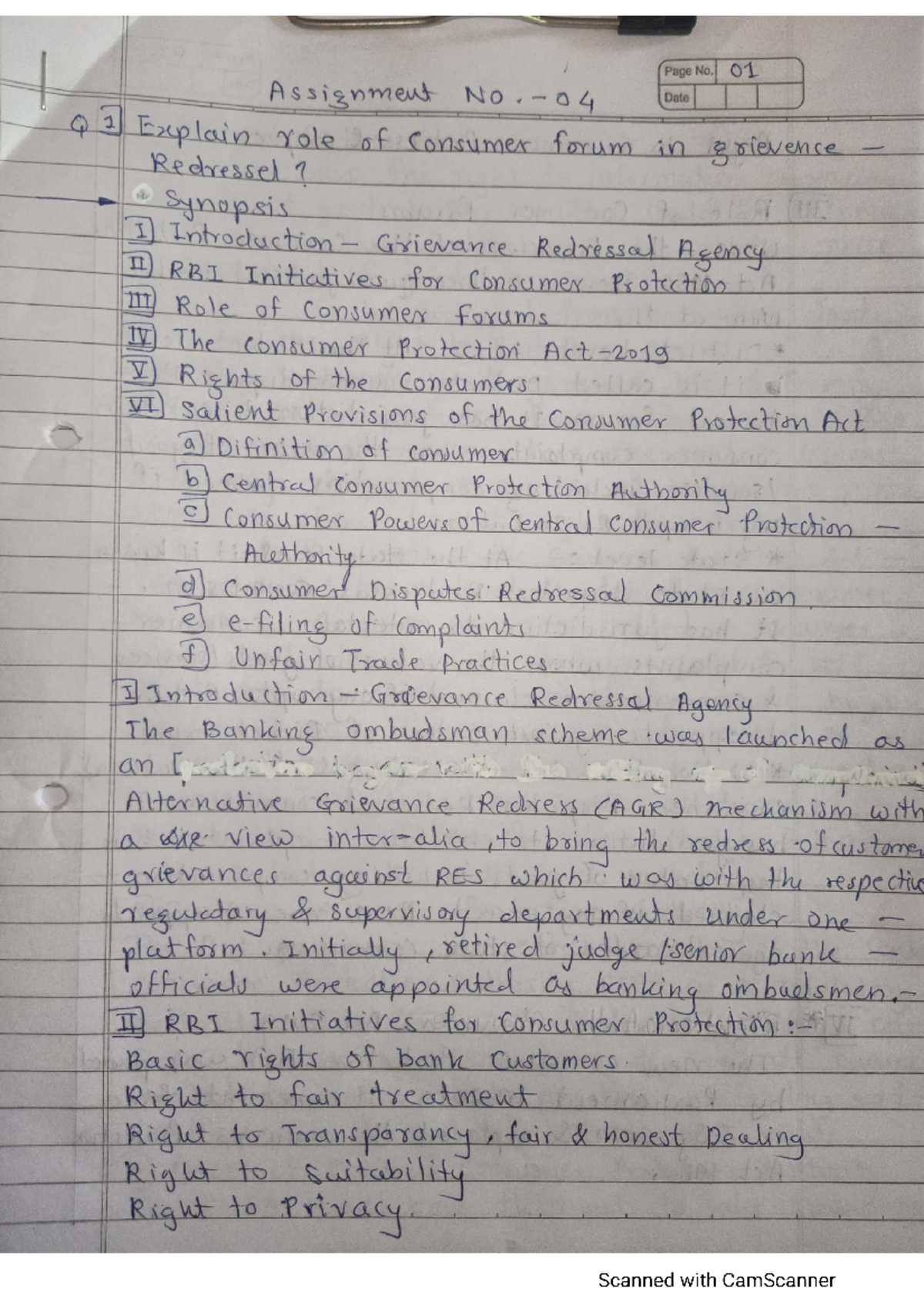 Banking Assignment -04 - LL.B - Studocu