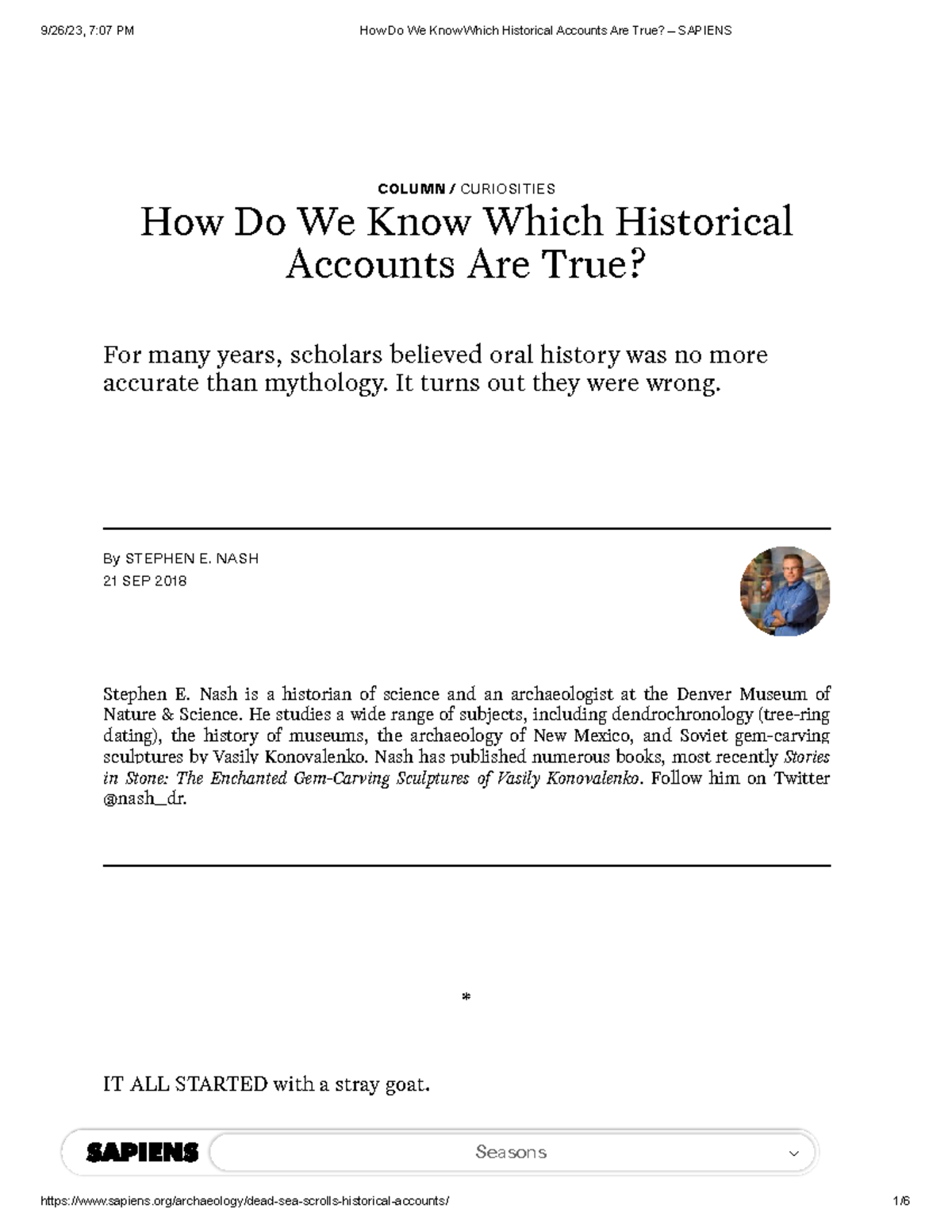 How Do We Know Which Historical Accounts Are True Sapiens How Do We