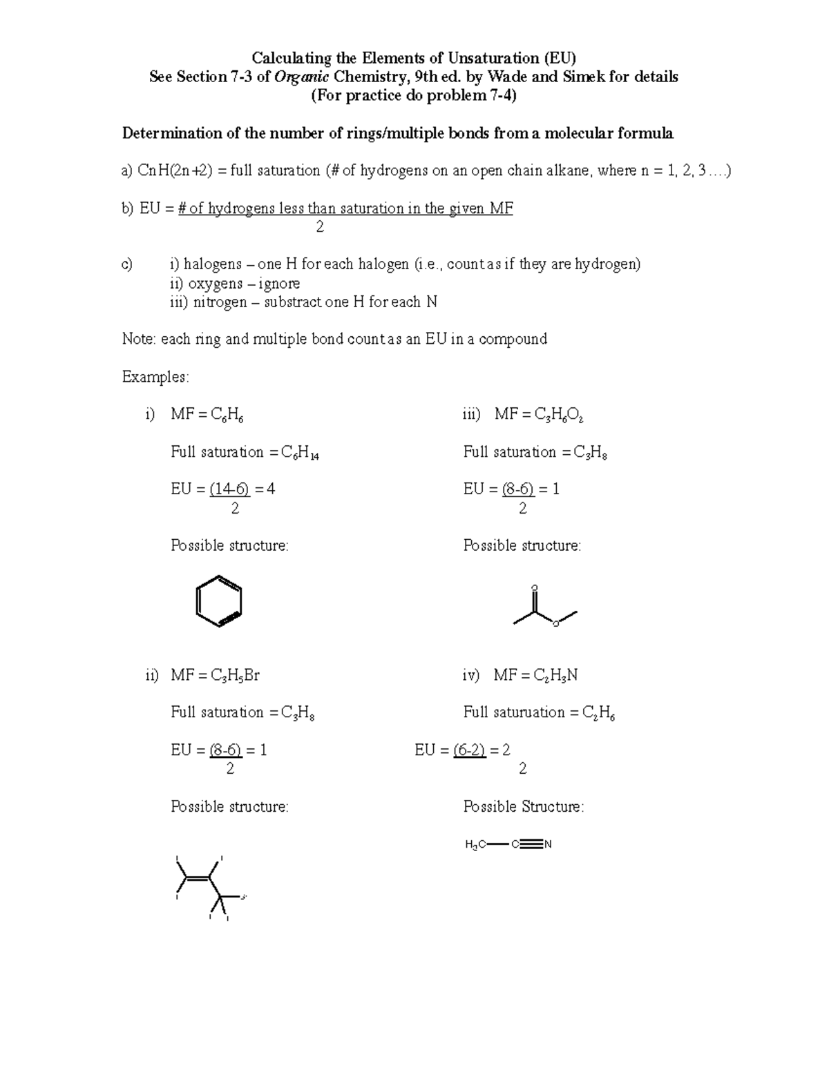 EU - Organic Chemistry Fall 2018 Book: L.G. Wade and J. W. Simek ...