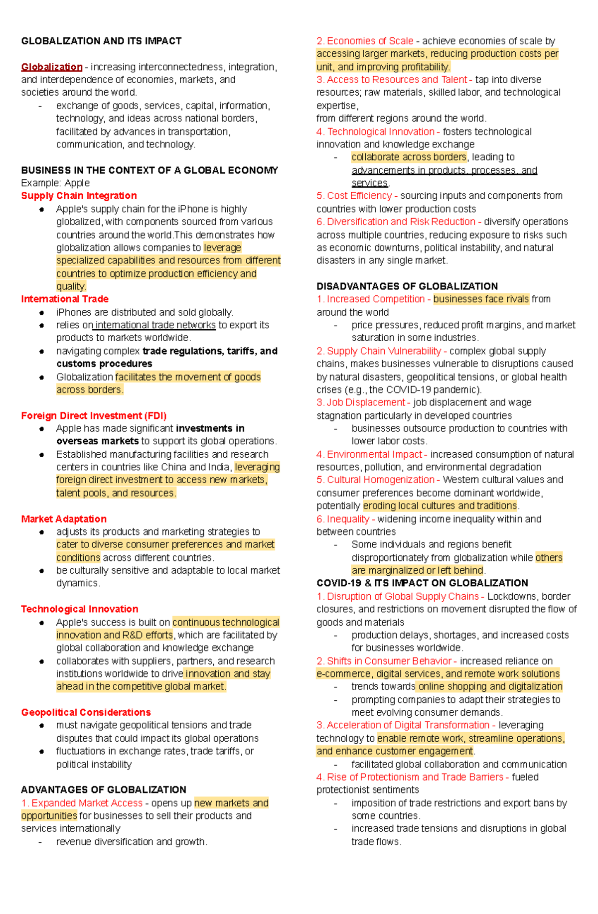 Reviewer on International Business Trade - GLOBALIZATION AND ITS IMPACT ...