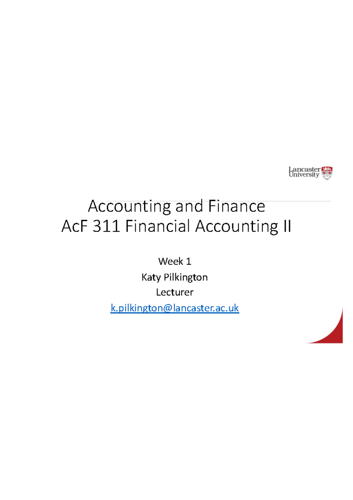 Week 1 Intro with feedback on 2018 and IAS 37 Liabilities - Accounting ...