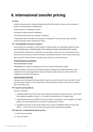 International Accounting Summary of Chapters - CHAPTER 1 – An Overview ...