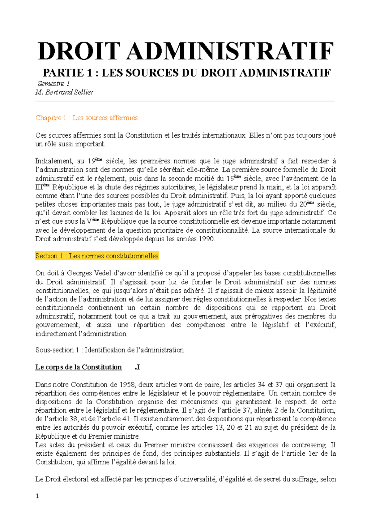 Droit administratif Partie 1 - DROIT ADMINISTRATIF PARTIE 1 : LES ...